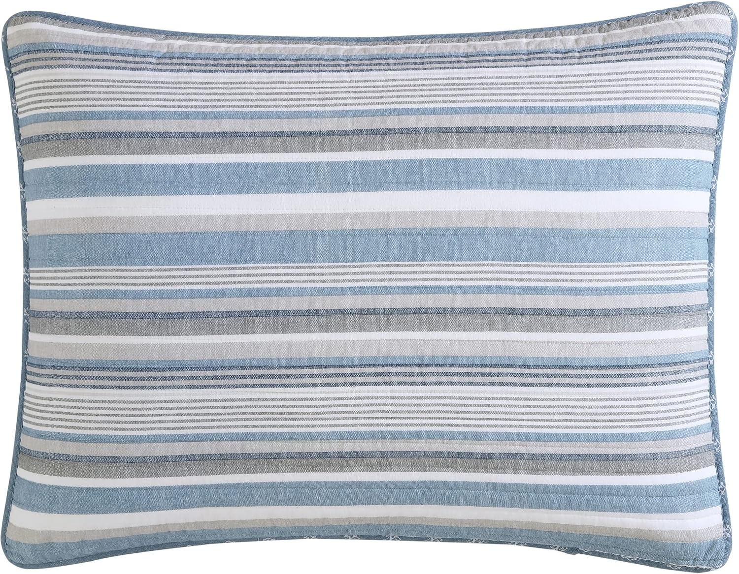 image:imageNautica Twin Quilt Set 100 Cotton Bedding with Matching Sham Reversible Stripe and Anchor Design Lightweight for YearRound Layering Jettison BlueDaybed