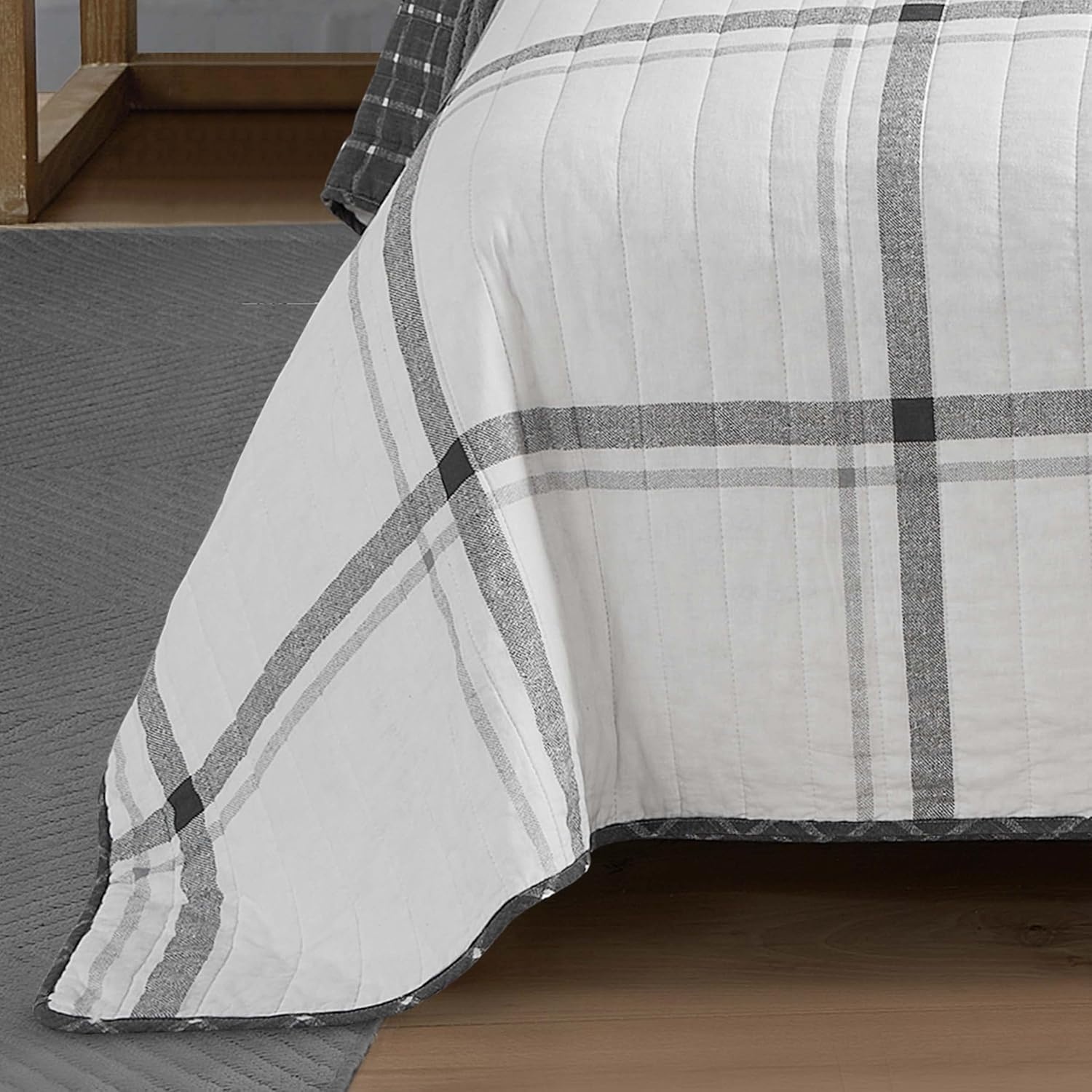 image:imageNautica Twin Quilt Set All Season Cotton Bedding with Matching Sham Dorm Room Essentials Fleetville GreyWhite TwinTwin