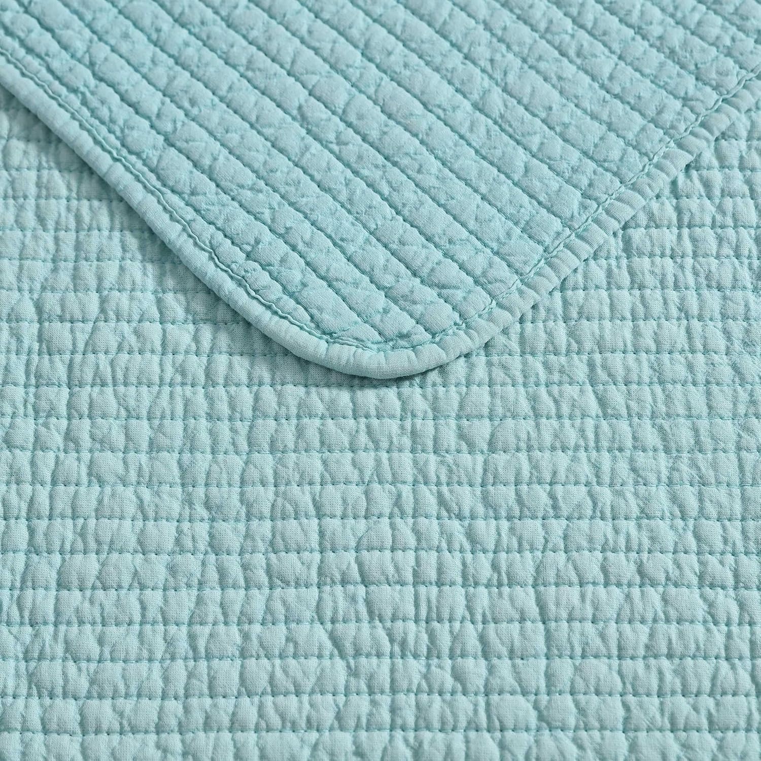 image:imageNautica Twin Quilt Set Soft amp Reversible Cotton Bedding with a Smooth Finish 2 Piece Coastal Bed Set with Matching Pillowcase Seashore Stitch PinkSeahorse Stitch Green