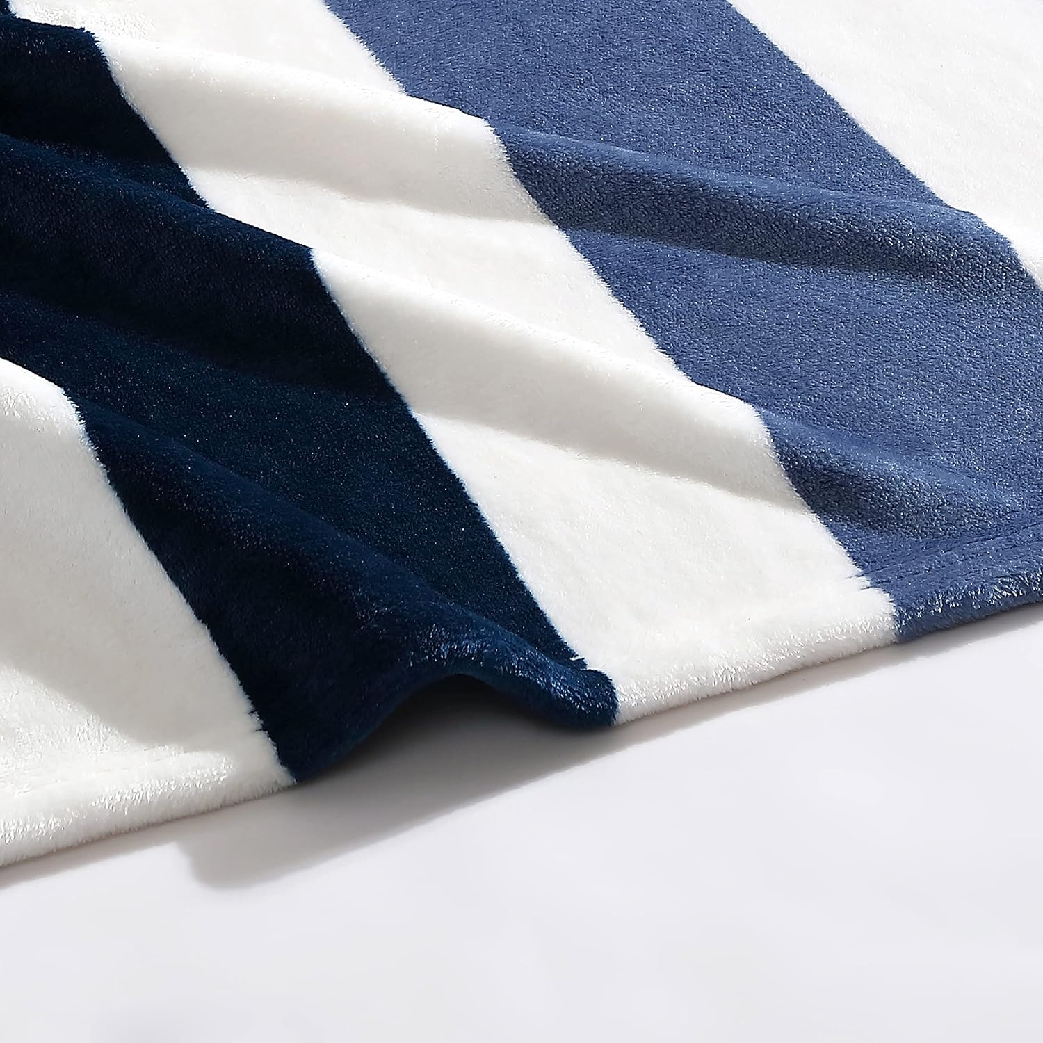 image:imageNautica Twin Size Blanket UltraSoft Plush Blanket Medium Weight Cozy Bedding Americana Decor with Lobster Stripe DesignAwning Stripe Blue