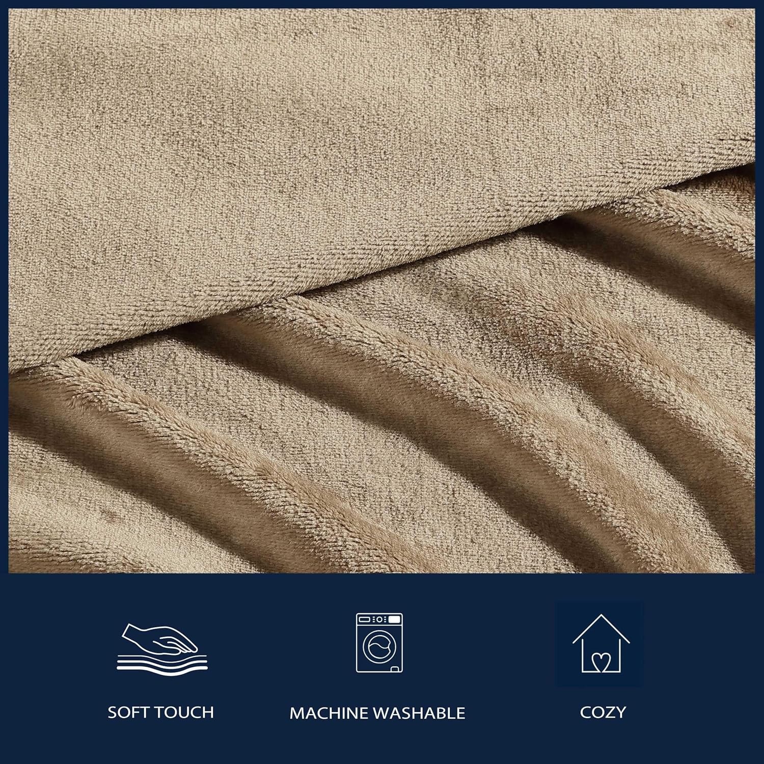 image:imageNautica Twin Size Blanket UltraSoft Plush Fleece for Bed or Couch Medium Weight Bedding for AllSeason Comfort BrownBrown