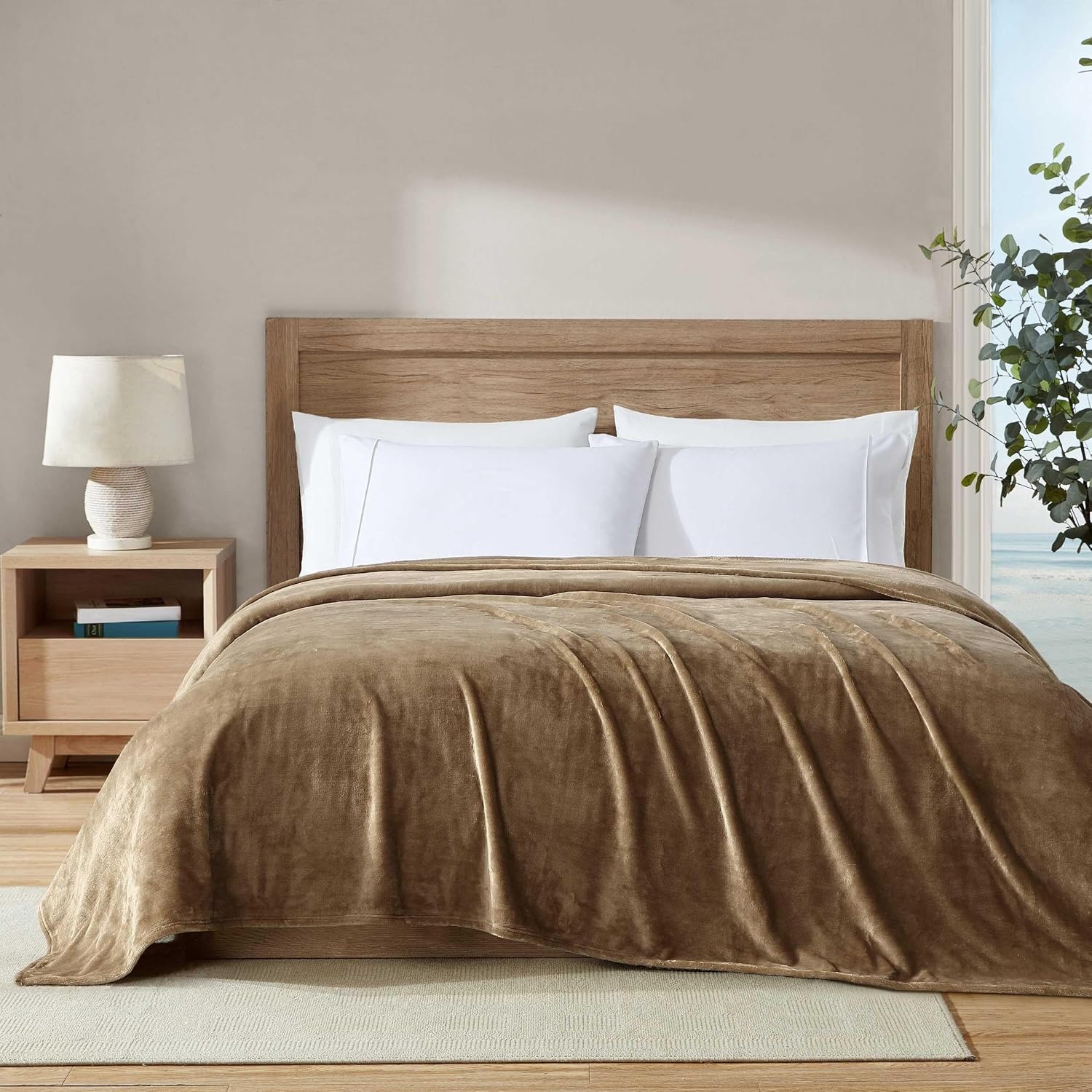 image:imageNautica Twin Size Blanket UltraSoft Plush Fleece for Bed or Couch Medium Weight Bedding for AllSeason Comfort BrownBrown