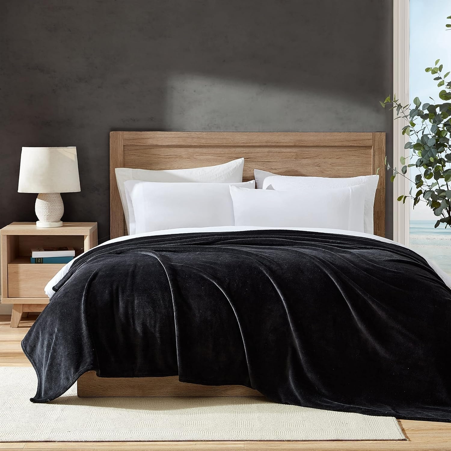 image:imageNautica Twin Size Blanket UltraSoft Plush Fleece for Bed or Couch Medium Weight Bedding for AllSeason Comfort BrownSolid Black