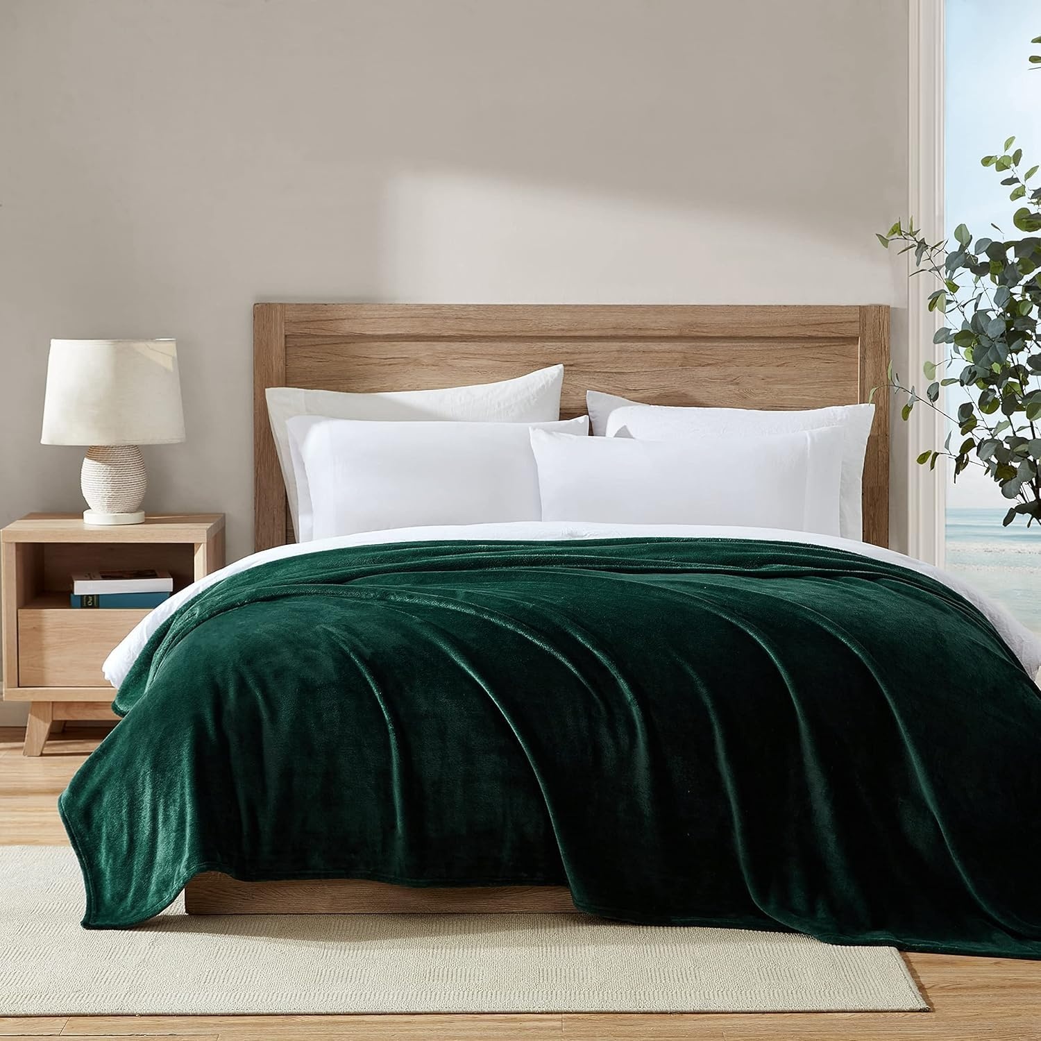 image:imageNautica Twin Size Blanket UltraSoft Plush Fleece for Bed or Couch Medium Weight Bedding for AllSeason Comfort BrownSolid Dark Green