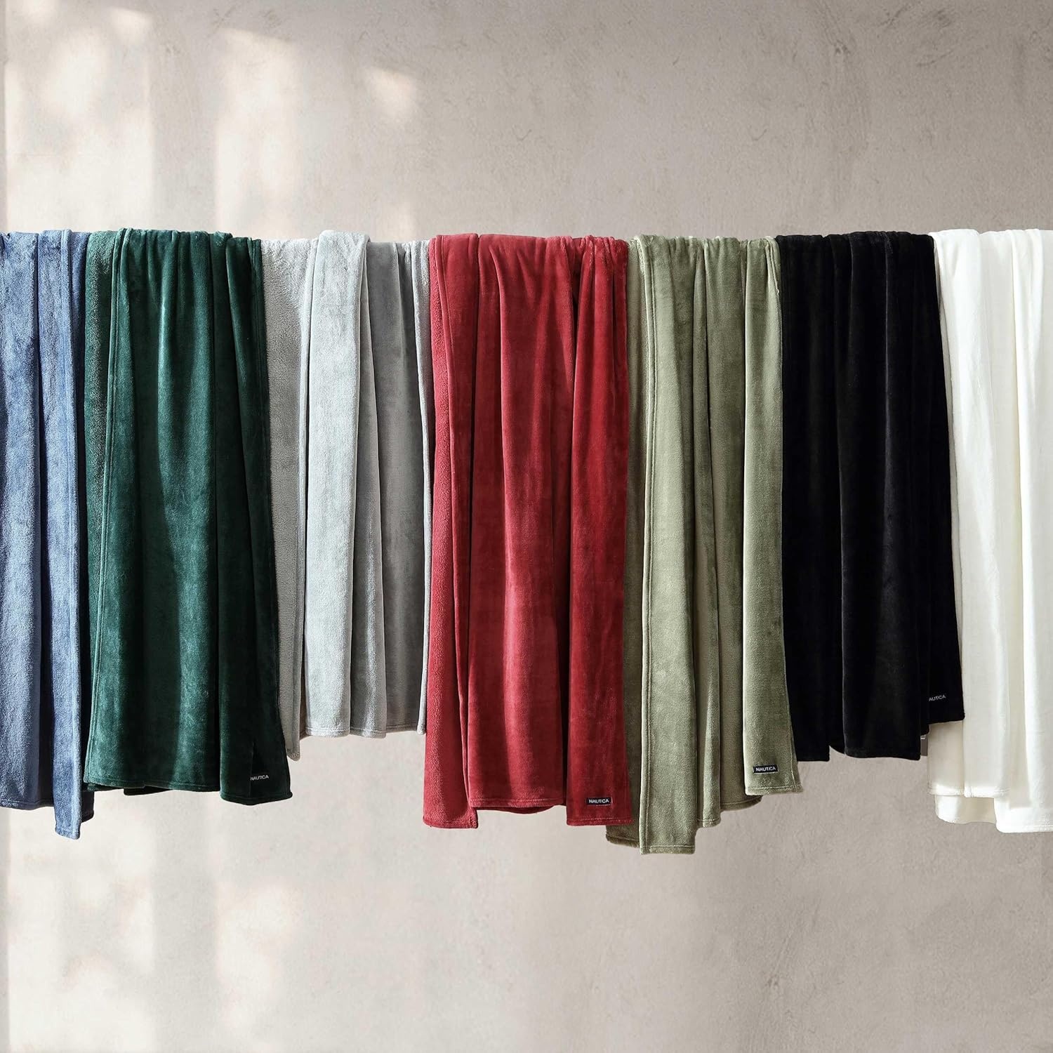 image:imageNautica Twin Size Blanket UltraSoft Plush Fleece for Bed or Couch Medium Weight Bedding for AllSeason Comfort BrownSolid Green