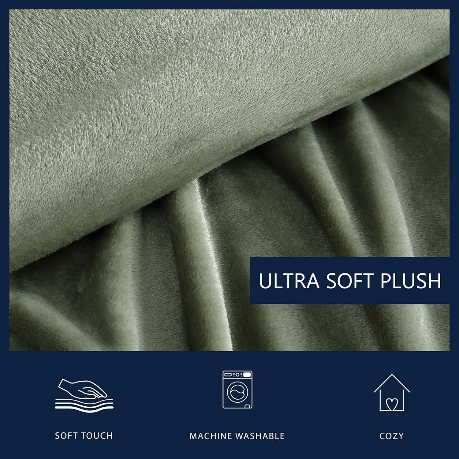 image:imageNautica Twin Size Blanket UltraSoft Plush Fleece for Bed or Couch Medium Weight Bedding for AllSeason Comfort BrownSolid Green