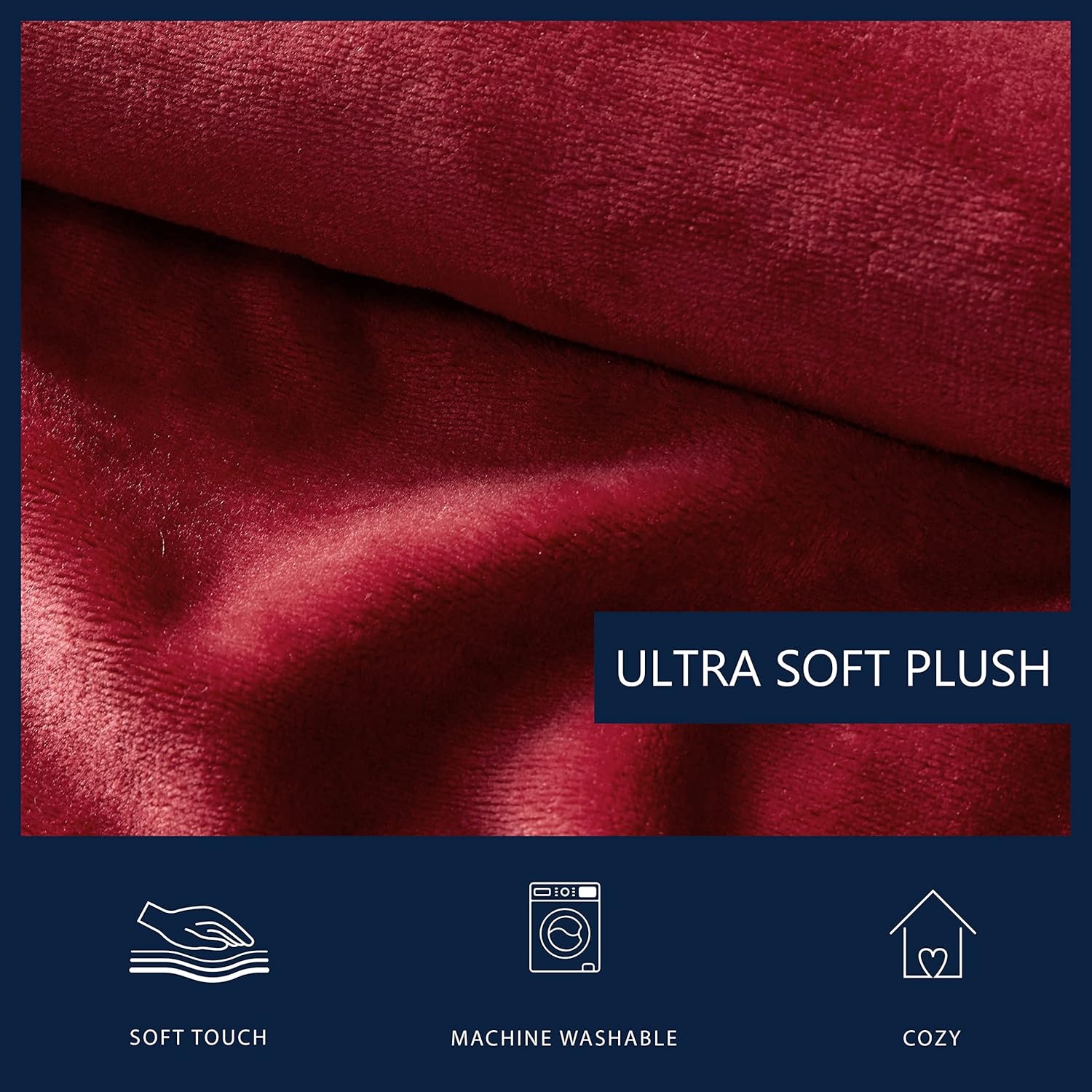 image:imageNautica Twin Size Blanket UltraSoft Plush Fleece for Bed or Couch Medium Weight Bedding for AllSeason Comfort BrownSolid Red