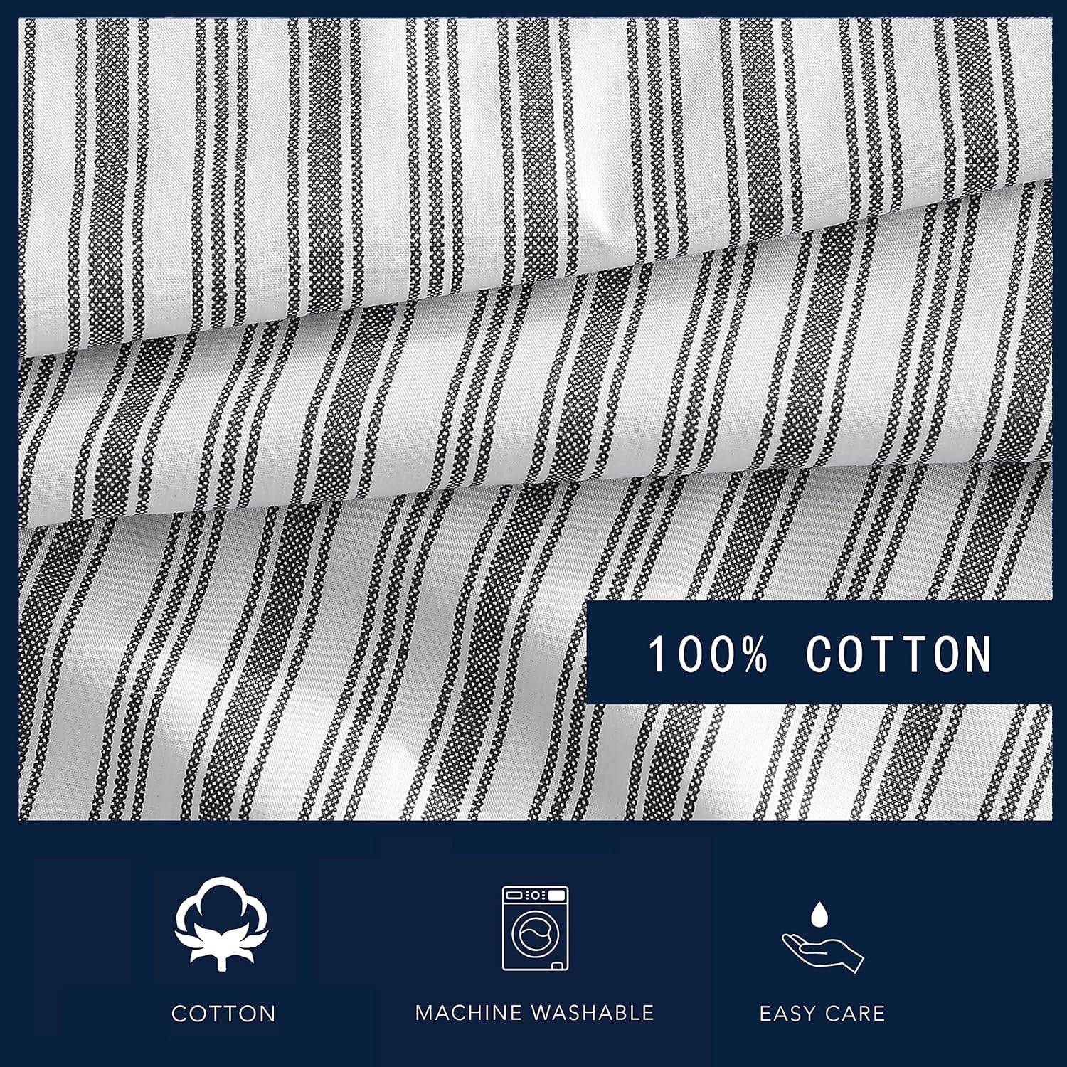 image:imageNautica Twin Size Fitted Sheet Crisp Cotton Percale Bedding Lightweight amp Breathable Bed Sheet Deep Pocket College Dorm Room Essentials Coleridge Stripe RedColeridge Stripe Charcoal