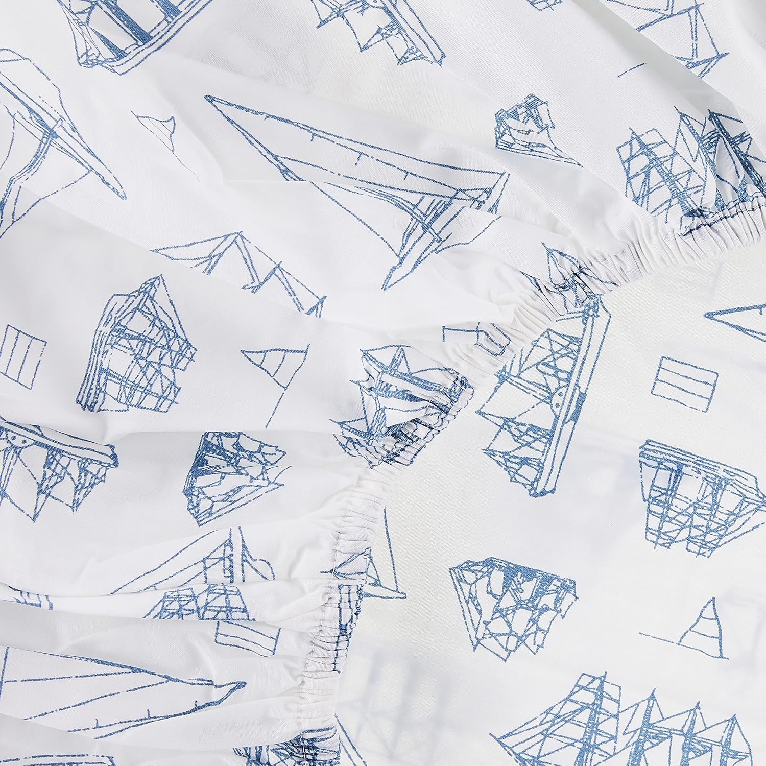 image:imageNautica Twin Size Sheet Set Crisp Cotton Percale Bedding with Matching Pillowcase Lightweight amp Breathable Bed Sheets Deep Pocket College Dorm Room Essentials Star Spangled BlueWhitewood Sail