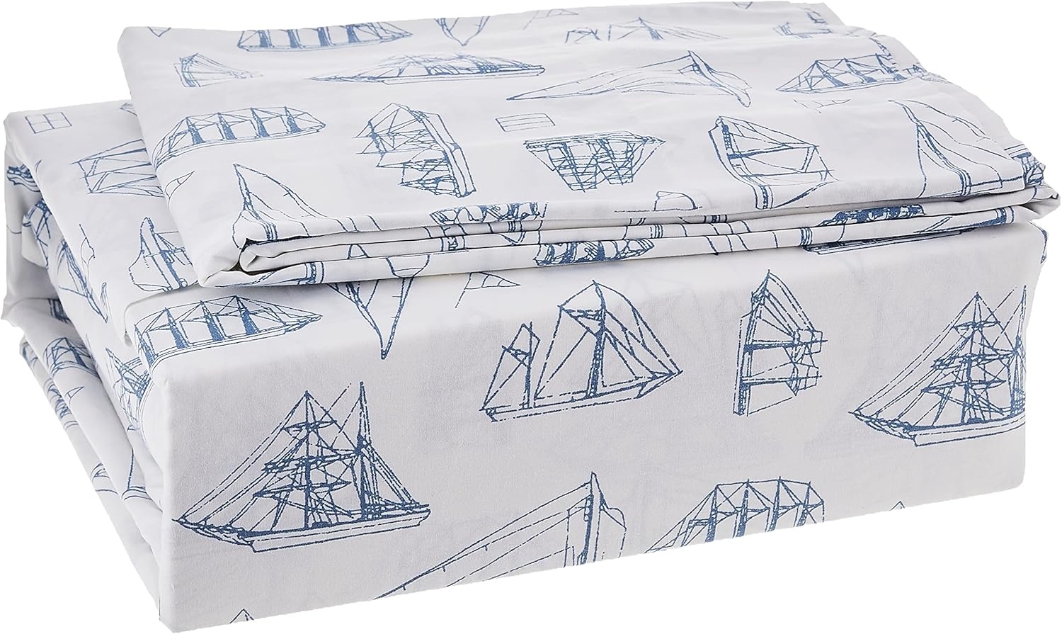 image:imageNautica Twin Size Sheet Set Crisp Cotton Percale Bedding with Matching Pillowcase Lightweight amp Breathable Bed Sheets Deep Pocket College Dorm Room Essentials Star Spangled BlueWhitewood Sail