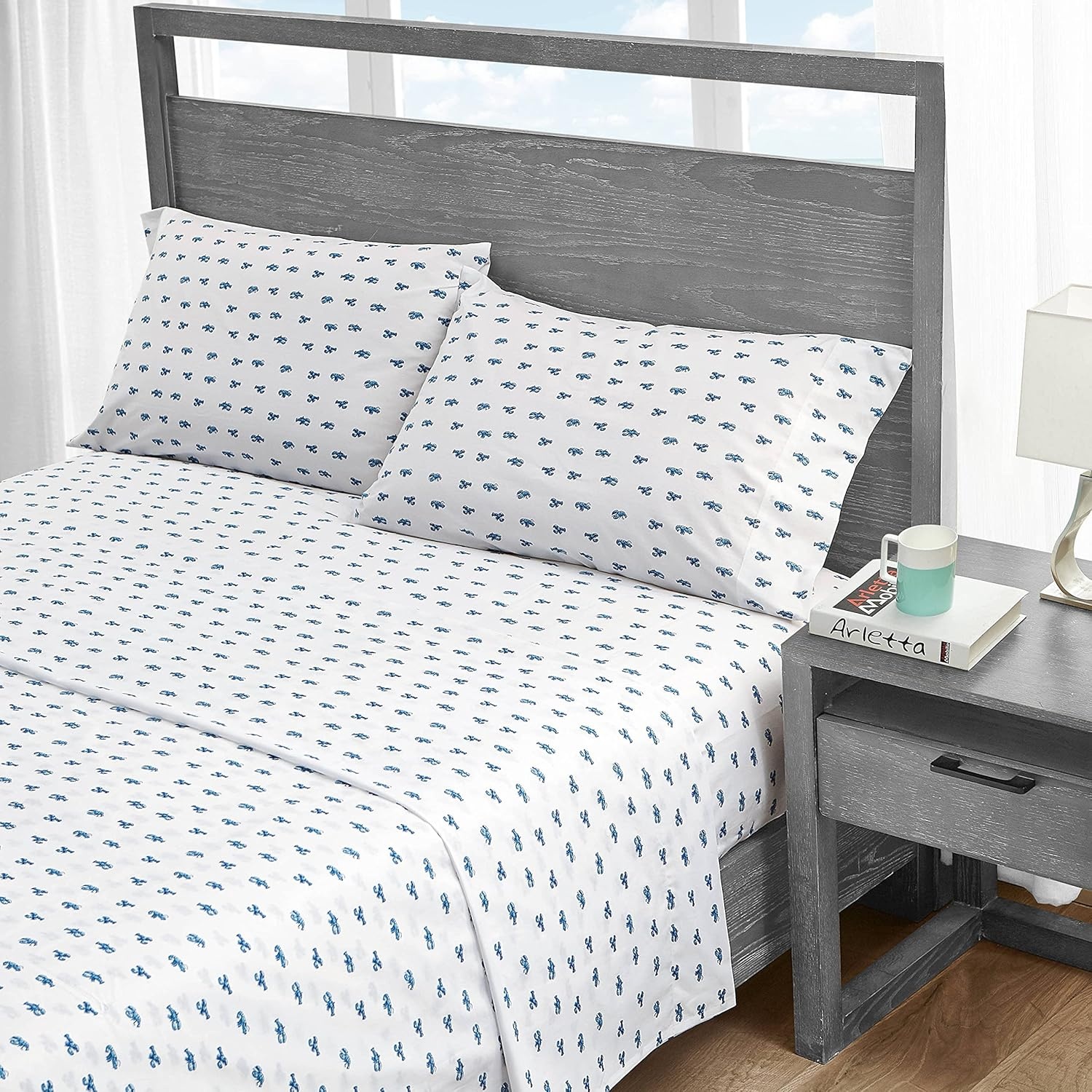 image:imageNautica Twin Size Sheet Set Crisp Cotton Percale Bedding with Matching Pillowcase Lightweight amp Breathable Bed Sheets Deep Pocket College Dorm Room Essentials Star Spangled BlueCloyster