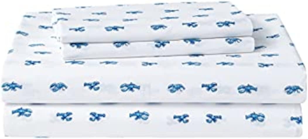 image:imageNautica Twin Size Sheet Set Crisp Cotton Percale Bedding with Matching Pillowcase Lightweight amp Breathable Bed Sheets Deep Pocket College Dorm Room Essentials Star Spangled BlueCloyster