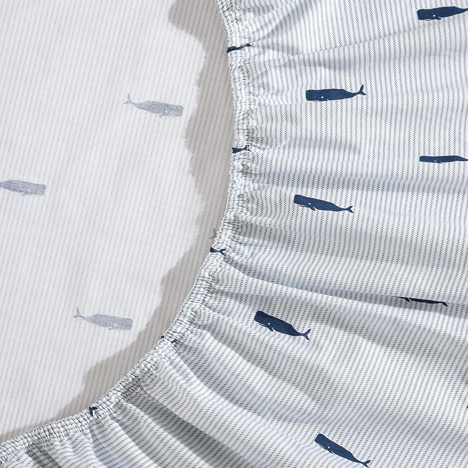 image:imageNautica Twin Size Sheet Set Crisp Cotton Percale Bedding with Matching Pillowcase Lightweight amp Breathable Bed Sheets Deep Pocket College Dorm Room Essentials Star Spangled BlueWhale Stripe