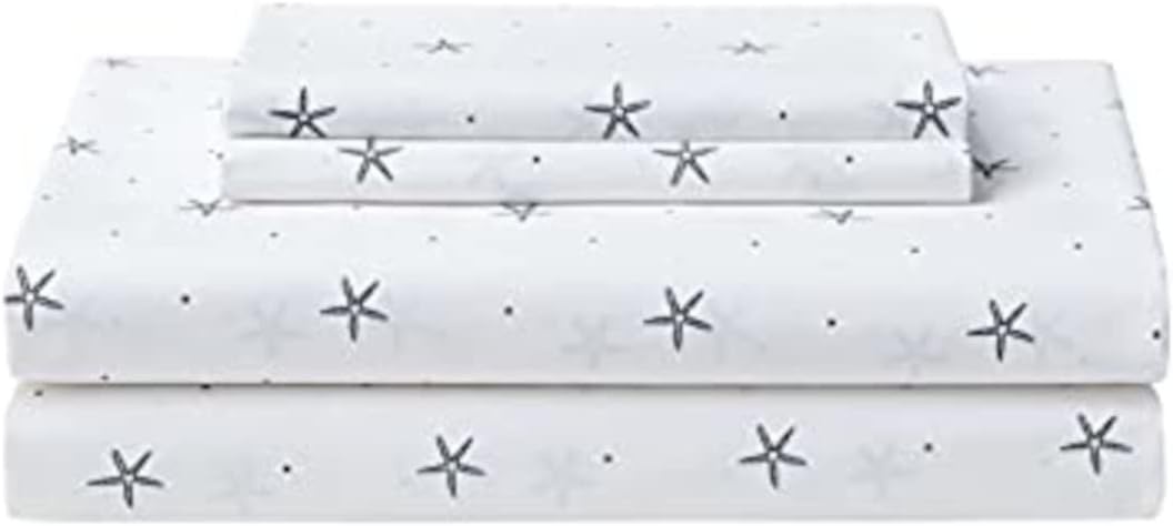 image:imageNautica Twin Size Sheet Set Crisp Cotton Percale Bedding with Matching Pillowcase Lightweight amp Breathable Bed Sheets Deep Pocket College Dorm Room Essentials Star Spangled BlueStar Spangled Coastal