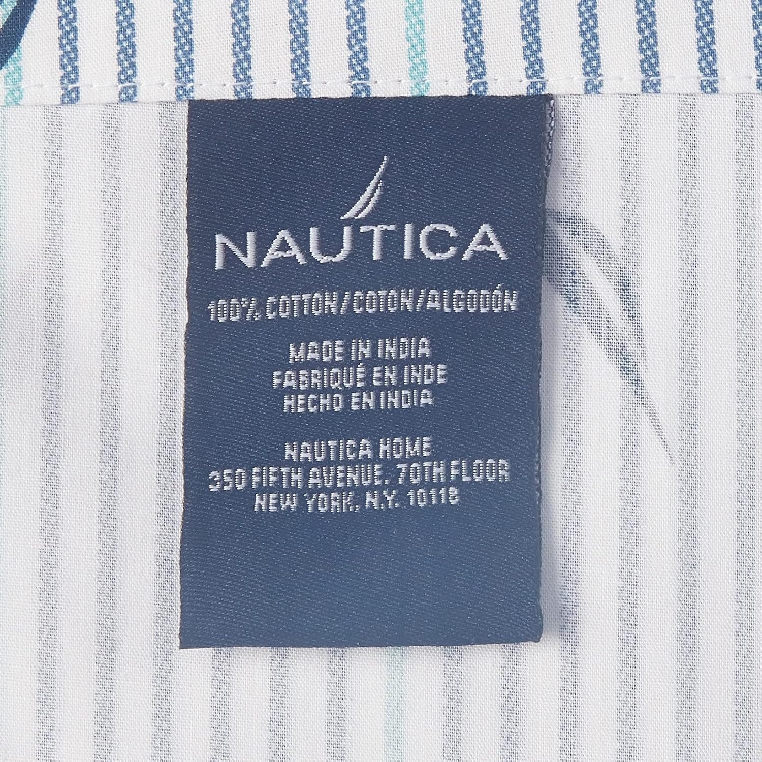 image:imageNautica Twin Size Sheet Set Crisp Cotton Percale Bedding with Matching Pillowcase Lightweight amp Breathable Bed Sheets Deep Pocket College Dorm Room Essentials Star Spangled BlueAudley Blue