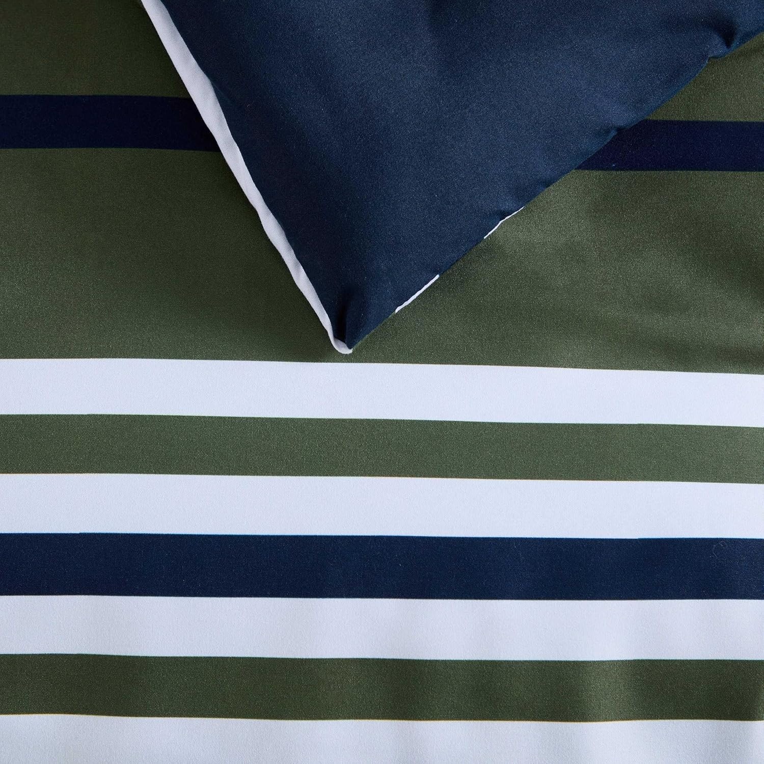 image:imageNautica Twin XL Comforter Set Soft amp Reversible Coastal Bedding with Matching Pillowcase Nautical Striped Bed Set Uphaul StripeSolid GreenUphaul StripeSolid Green