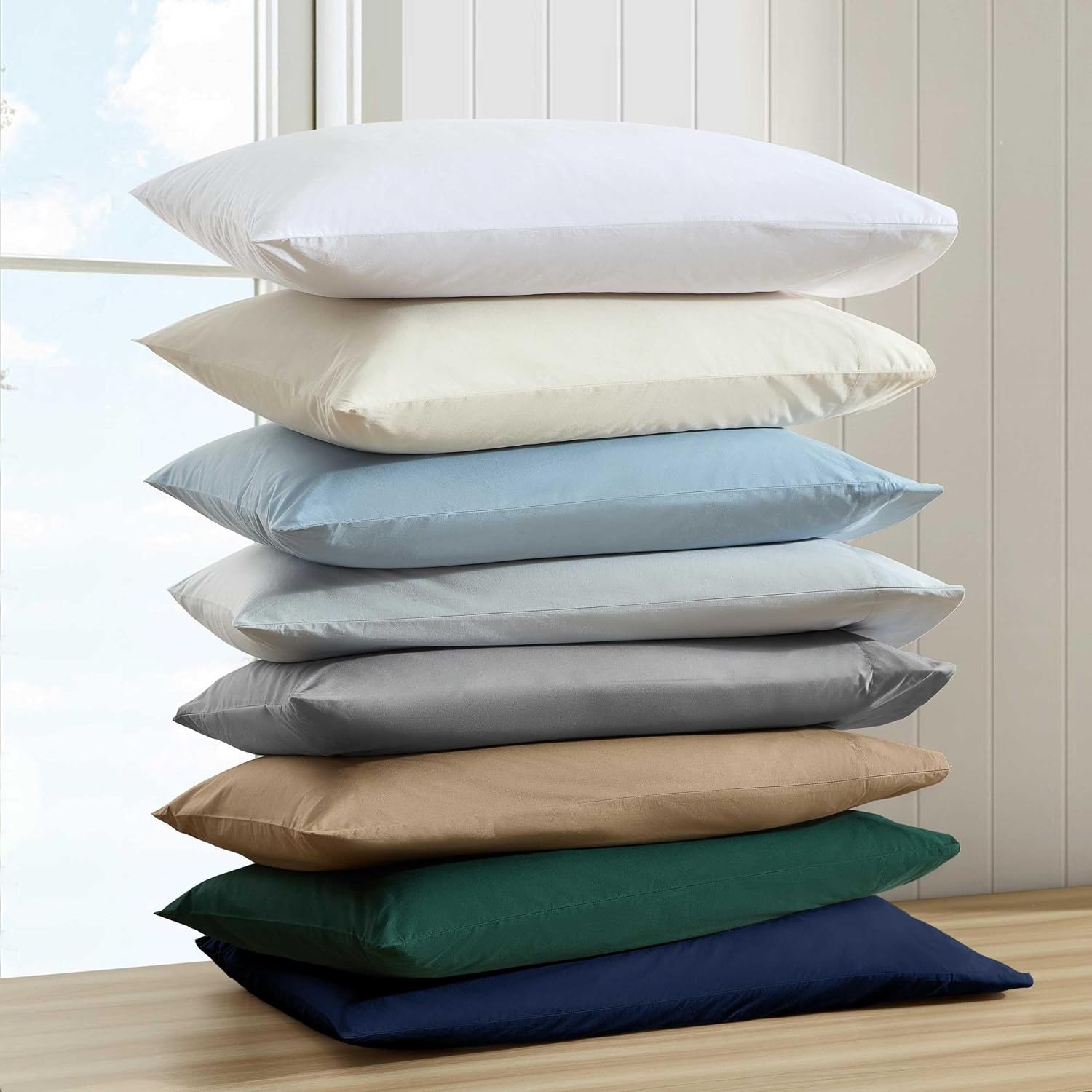 image:imageNautica Twin XL Size Sheet Set Crisp Cotton Percale Bedding with Matching Pillowcase Lightweight amp Breathable Bed Sheets Deep Pocket College Dorm Room Essentials Captains BlueBayview Beige