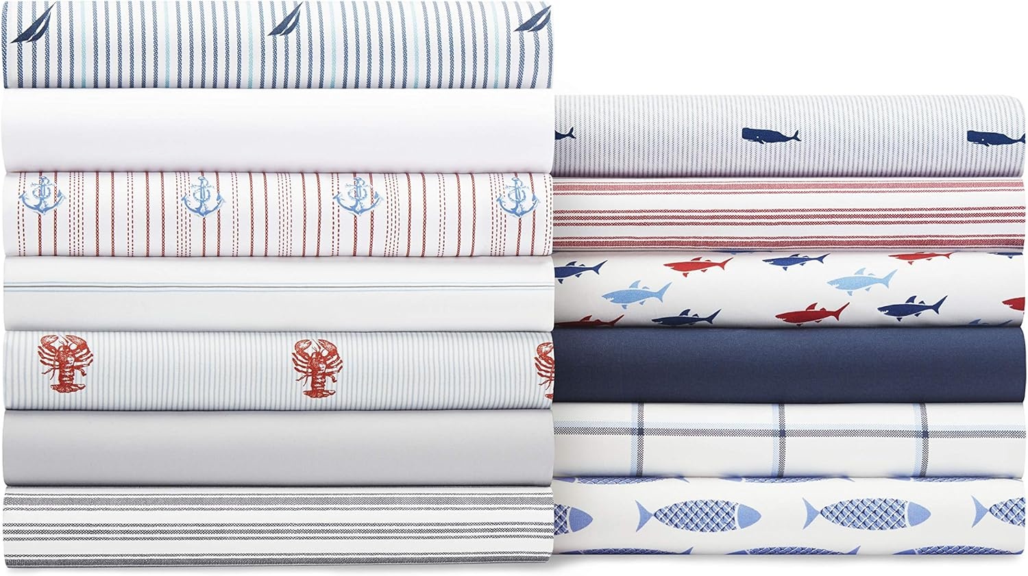 image:imageNautica Twin XL Size Sheet Set Crisp Cotton Percale Bedding with Matching Pillowcase Lightweight amp Breathable Bed Sheets Deep Pocket College Dorm Room Essentials Captains BlueCaptains Blue