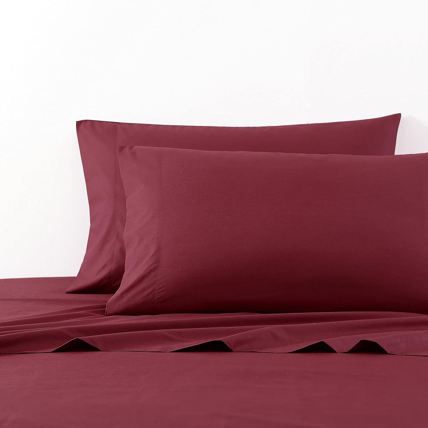 image:imageNautica Twin XL Size Sheet Set Crisp Cotton Percale Bedding with Matching Pillowcase Lightweight amp Breathable Bed Sheets Deep Pocket College Dorm Room Essentials Captains BlueSolid Dark Red