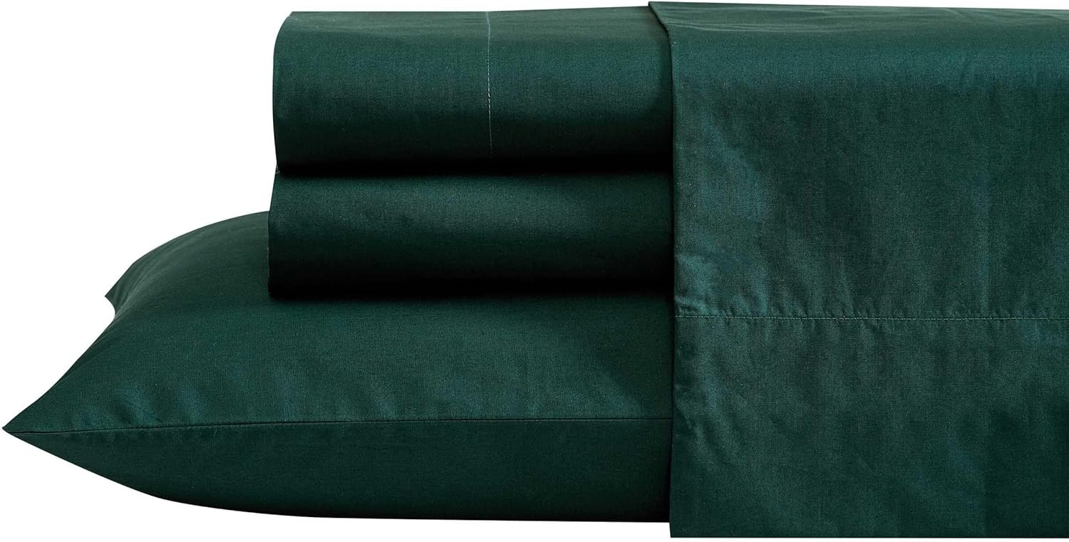 image:imageNautica Twin XL Size Sheet Set Crisp Cotton Percale Bedding with Matching Pillowcase Lightweight amp Breathable Bed Sheets Deep Pocket College Dorm Room Essentials Captains BlueBayview Green