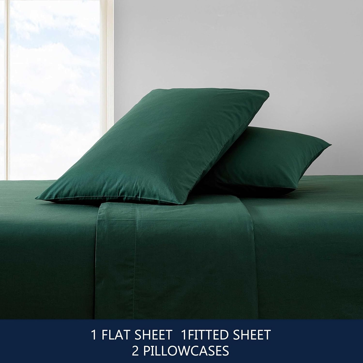 image:imageNautica Twin XL Size Sheet Set Crisp Cotton Percale Bedding with Matching Pillowcase Lightweight amp Breathable Bed Sheets Deep Pocket College Dorm Room Essentials Captains BlueBayview Green