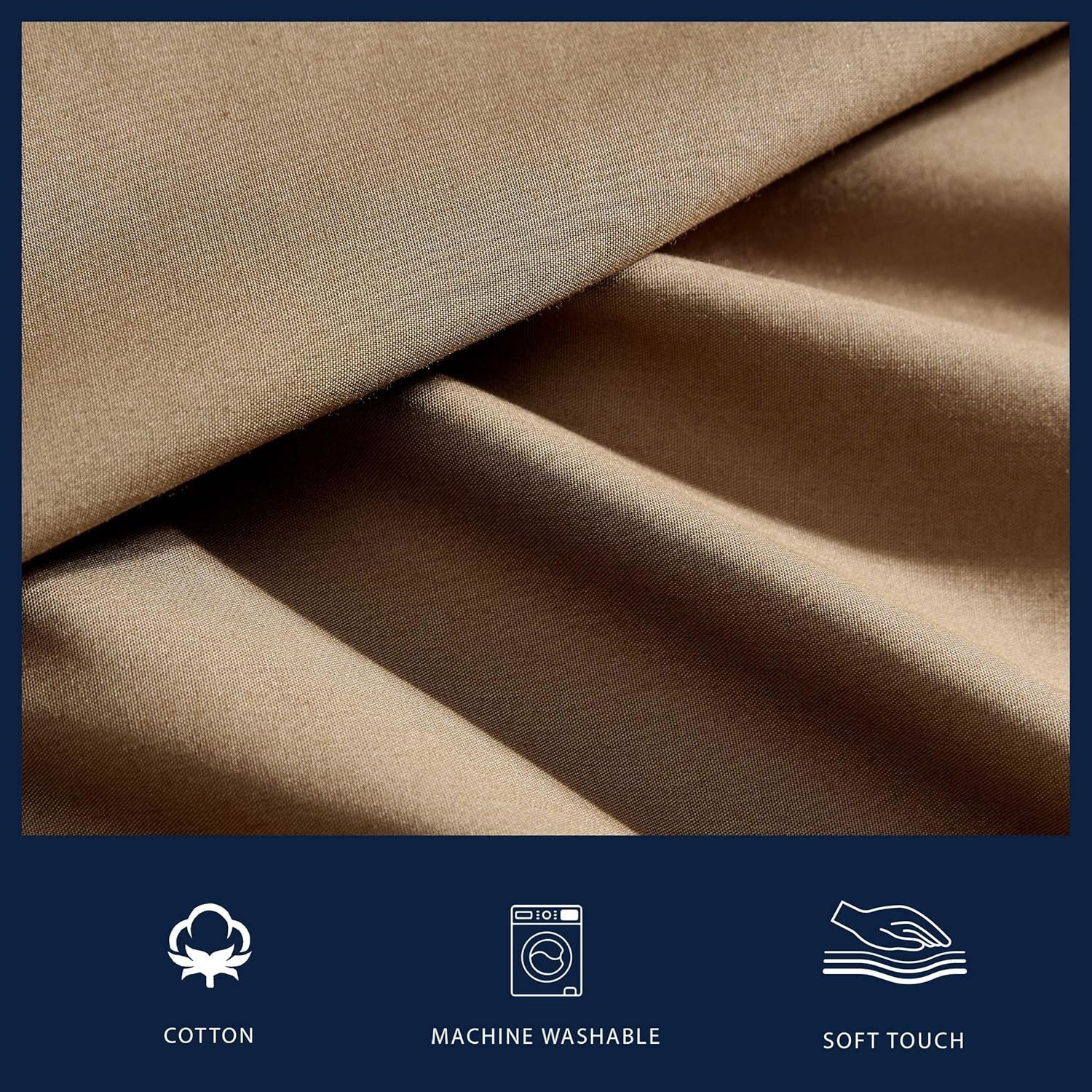 image:imageNautica Twin XL Size Sheet Set Crisp Cotton Percale Bedding with Matching Pillowcase Lightweight amp Breathable Bed Sheets Deep Pocket College Dorm Room Essentials Captains BlueBayview Brown