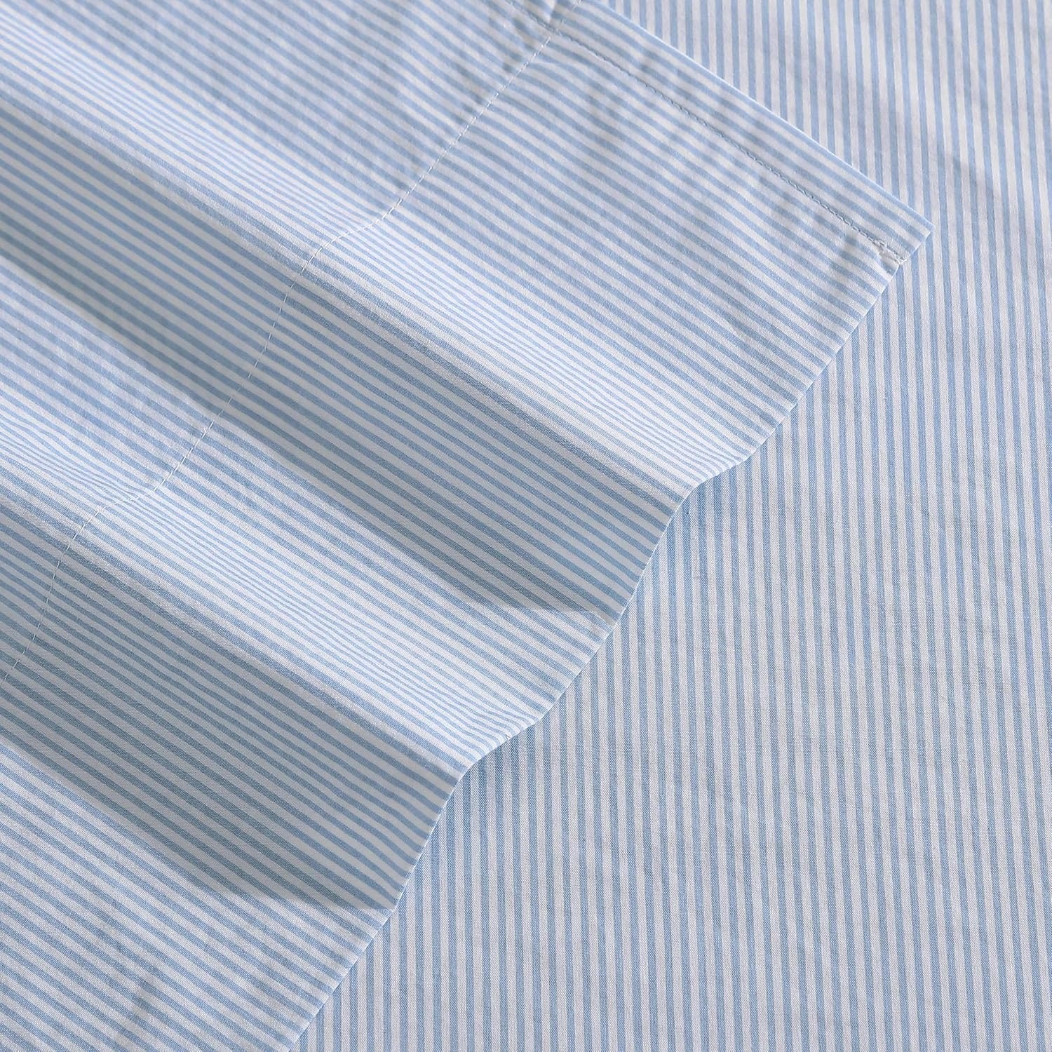 image:imageNautica Twin XL Size Sheets Set Crisp amp Tailored Floral Bedding with a Smooth Cotton Percale Bed Sheets with Matching Pillowcase amp Fitted Sheet Breezy Bloom BluePenny Pinstripe Blue