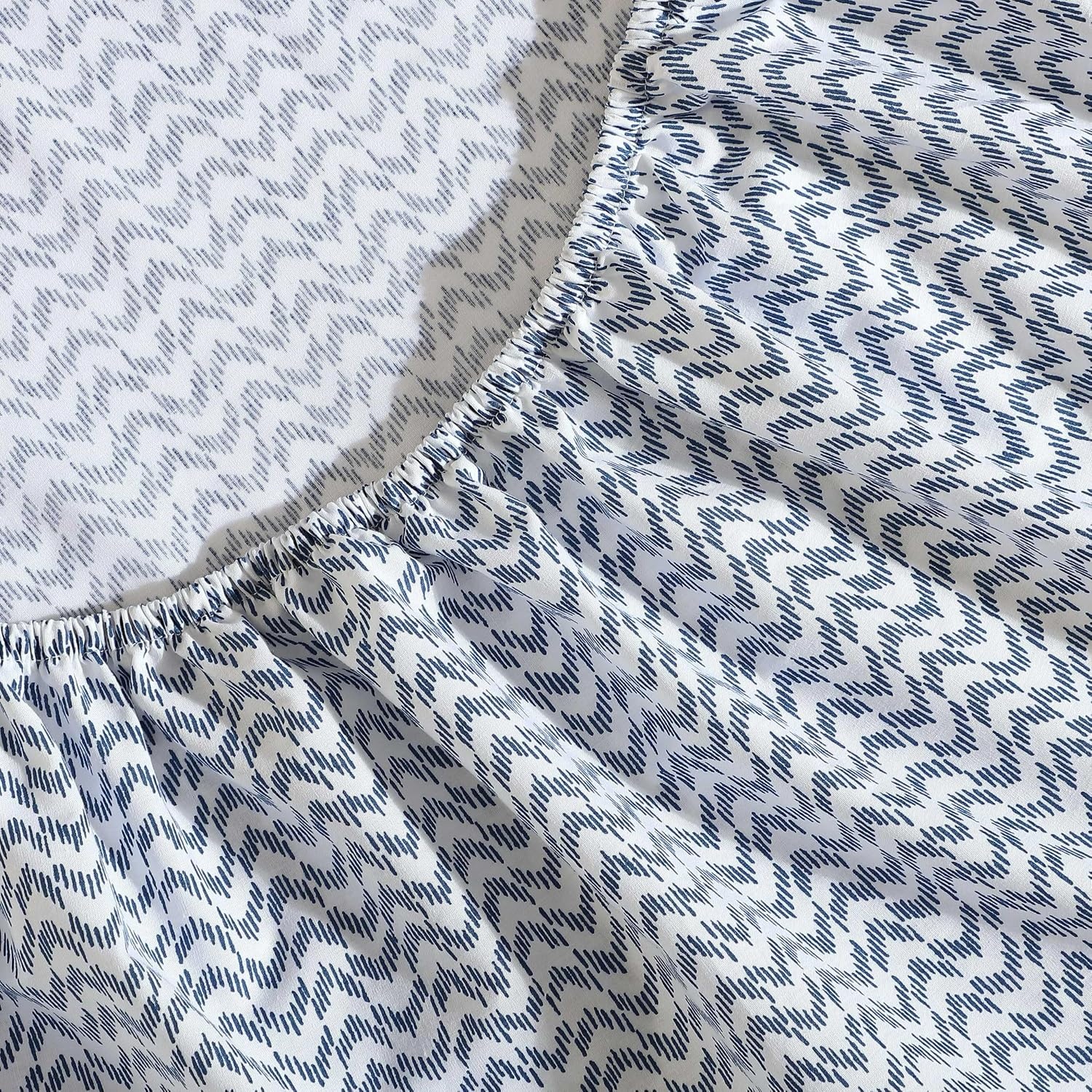 image:imageNautica Twin XL Size Sheets Set Crisp amp Tailored Floral Bedding with a Smooth Cotton Percale Bed Sheets with Matching Pillowcase amp Fitted Sheet Breezy Bloom BlueIkat Wave Blue