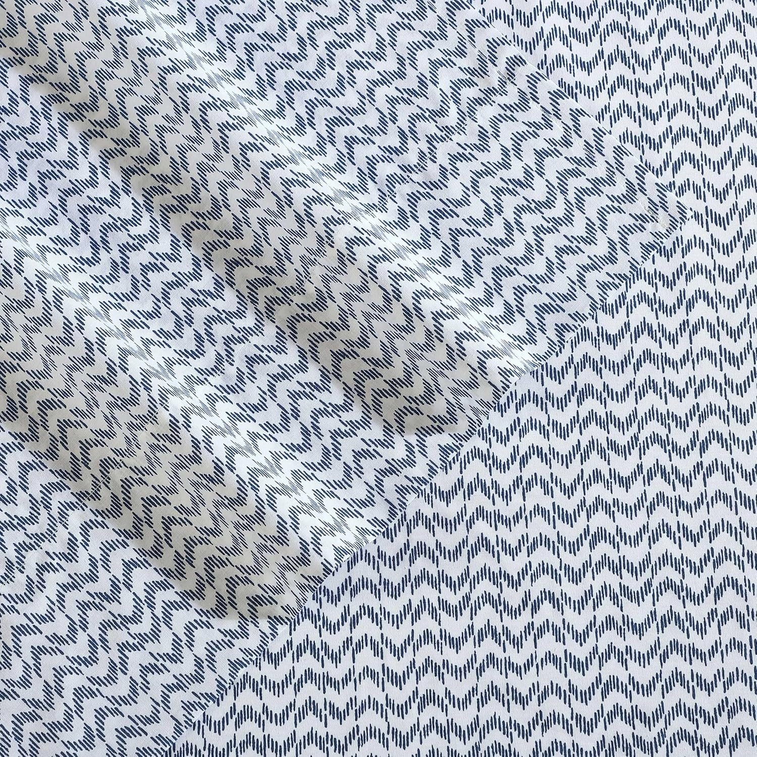image:imageNautica Twin XL Size Sheets Set Crisp amp Tailored Floral Bedding with a Smooth Cotton Percale Bed Sheets with Matching Pillowcase amp Fitted Sheet Breezy Bloom BlueIkat Wave Blue