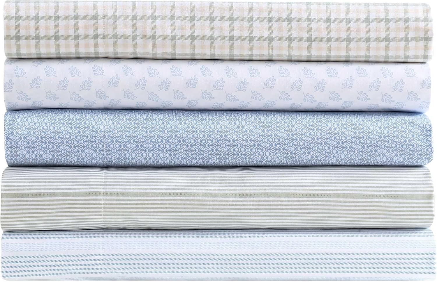 image:imageNautica Twin XL Size Sheets Set Crisp amp Tailored Floral Bedding with a Smooth Cotton Percale Bed Sheets with Matching Pillowcase amp Fitted Sheet Breezy Bloom BlueBreezy Bloom Blue