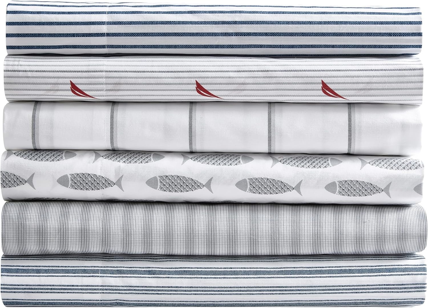 image:imageNautica Twin XL Size Sheets Set Crisp amp Tailored Floral Bedding with a Smooth Cotton Percale Bed Sheets with Matching Pillowcase amp Fitted Sheet Breezy Bloom BlueColeridge Stripe Blue