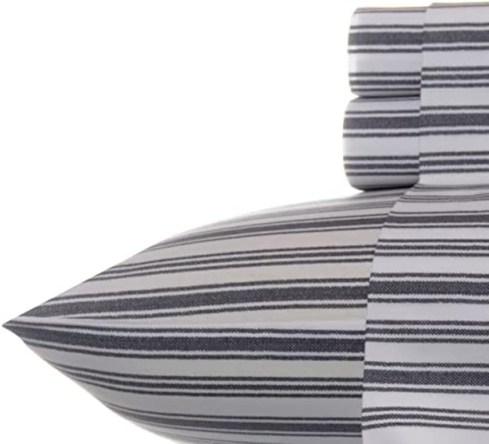 image:imageNautica Twin XL Size Sheets Set Crisp amp Tailored Floral Bedding with a Smooth Cotton Percale Bed Sheets with Matching Pillowcase amp Fitted Sheet Breezy Bloom BlueColeridge Stripe Charcoal