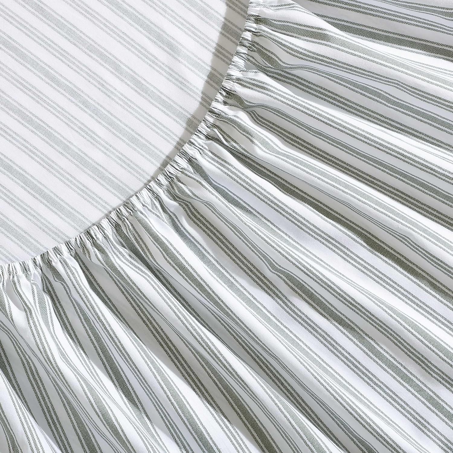 image:imageNautica Twin XL Size Sheets Set Crisp amp Tailored Floral Bedding with a Smooth Cotton Percale Bed Sheets with Matching Pillowcase amp Fitted Sheet Breezy Bloom BlueColeridge Stripe Green
