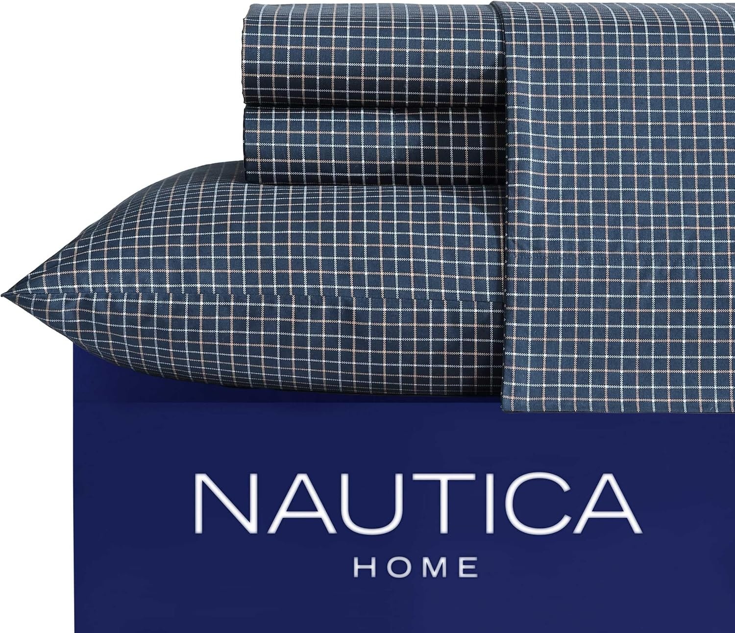 image:imageNautica Twin XL Size Sheets Set Crisp amp Tailored Floral Bedding with a Smooth Cotton Percale Bed Sheets with Matching Pillowcase amp Fitted Sheet Breezy Bloom BlueReece Plaid