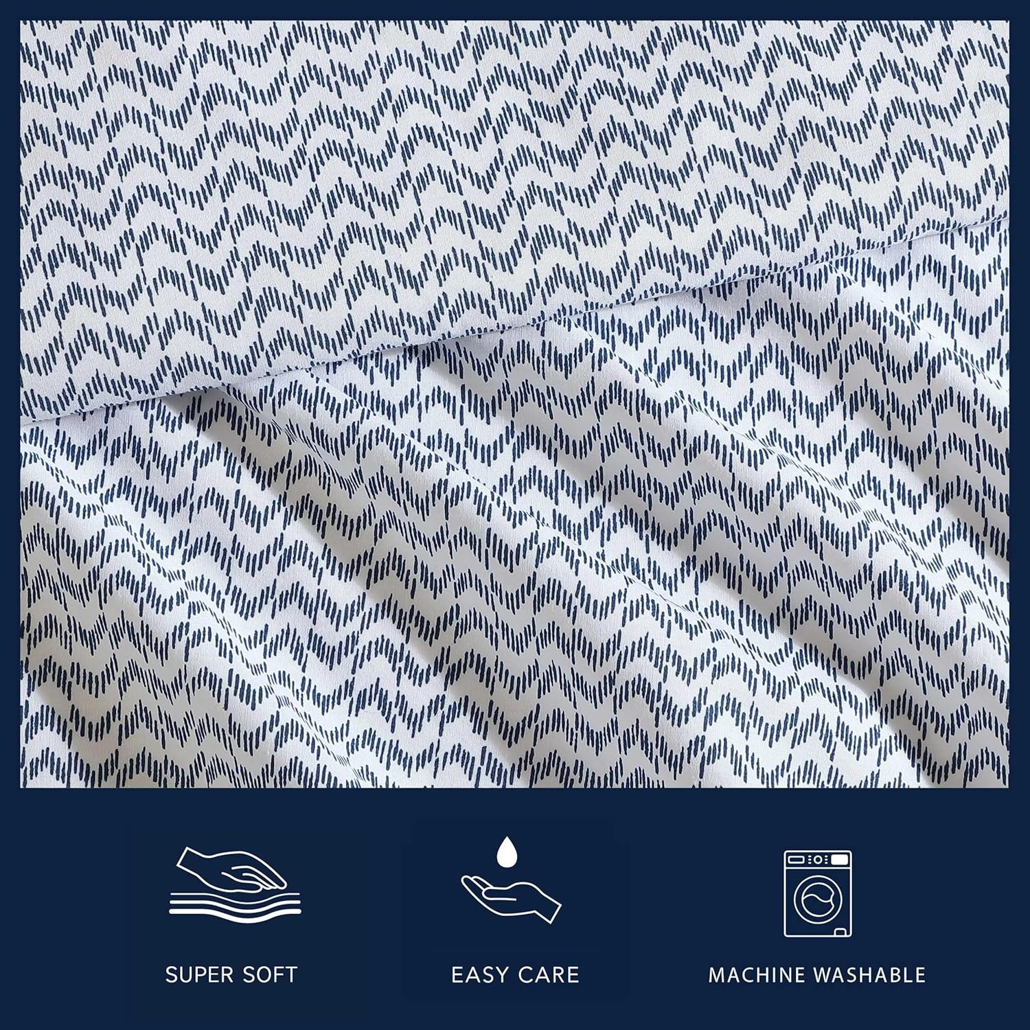 image:imageNautica Twin XL Size Sheets Set Crisp amp Tailored Floral Bedding with a Smooth Cotton Percale Bed Sheets with Matching Pillowcase amp Fitted Sheet Breezy Bloom BlueIkat Wave Blue