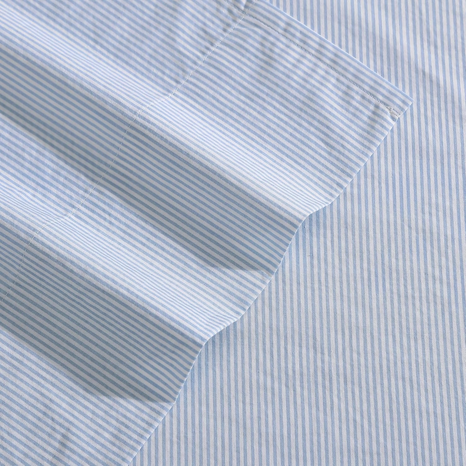 image:imageNautica Twin XL Size Sheets Set Crisp amp Tailored Floral Bedding with a Smooth Cotton Percale Bed Sheets with Matching Pillowcase amp Fitted Sheet Breezy Bloom BluePenny Pinstripe Blue