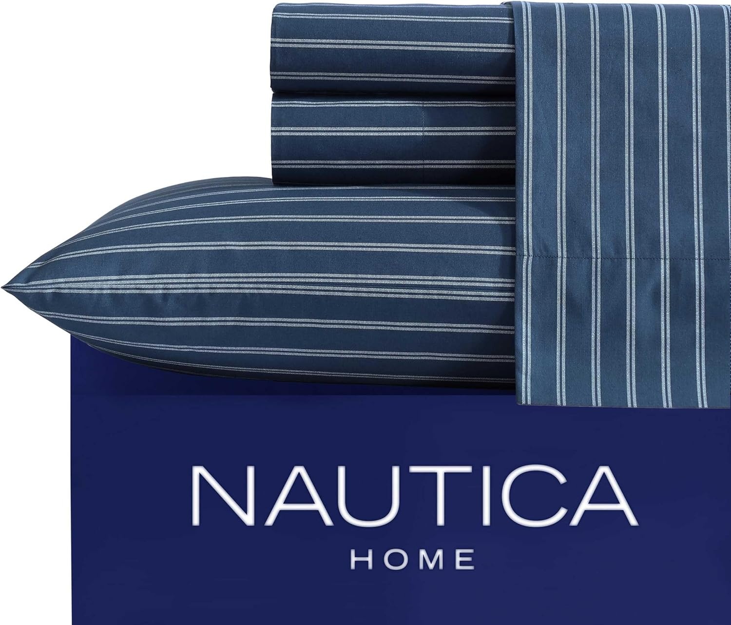 image:imageNautica Twin XL Size Sheets Set Crisp amp Tailored Floral Bedding with a Smooth Cotton Percale Bed Sheets with Matching Pillowcase amp Fitted Sheet Breezy Bloom BlueRichmond Stripe