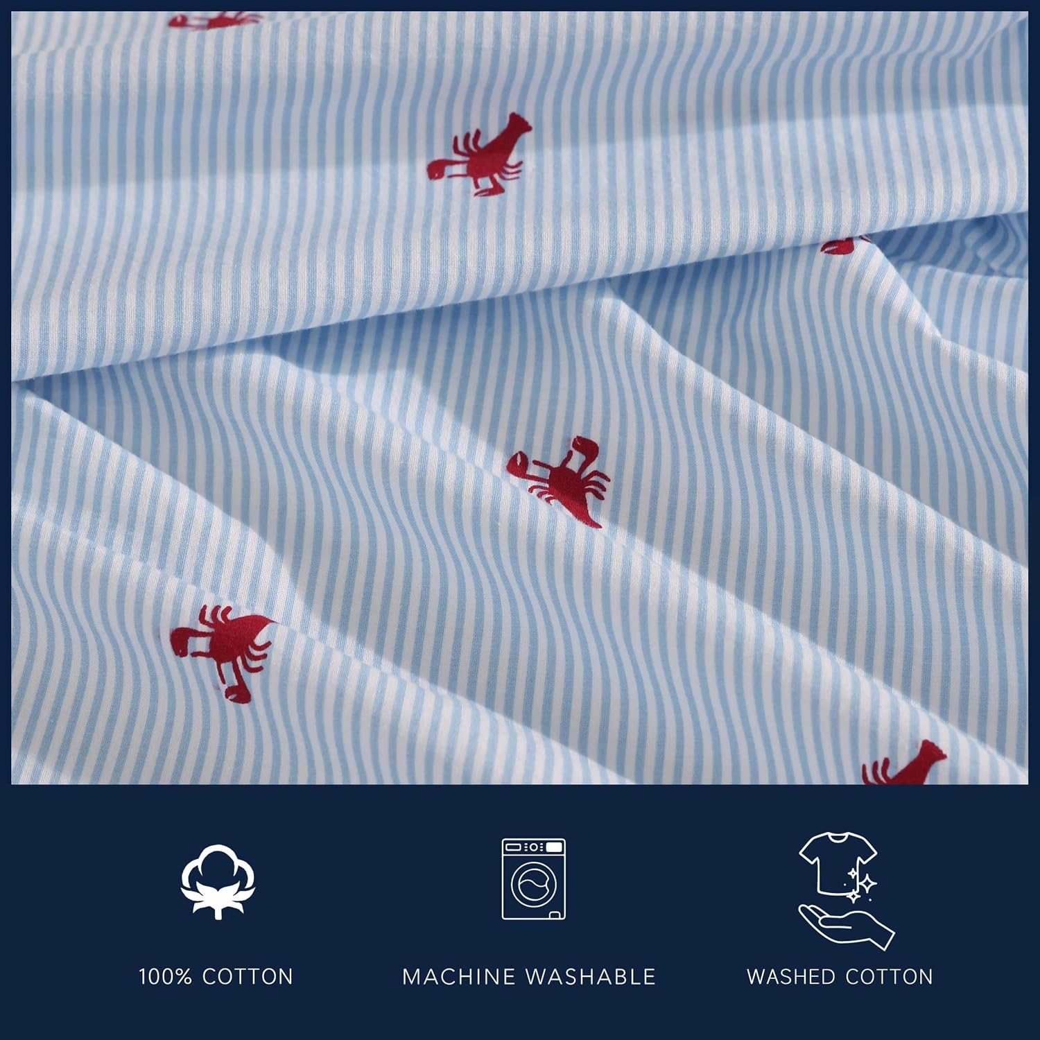image:imageNautica Twin XL Size Sheets Set Crisp amp Tailored Floral Bedding with a Smooth Cotton Percale Bed Sheets with Matching Pillowcase amp Fitted Sheet Breezy Bloom BlueLobster Walk