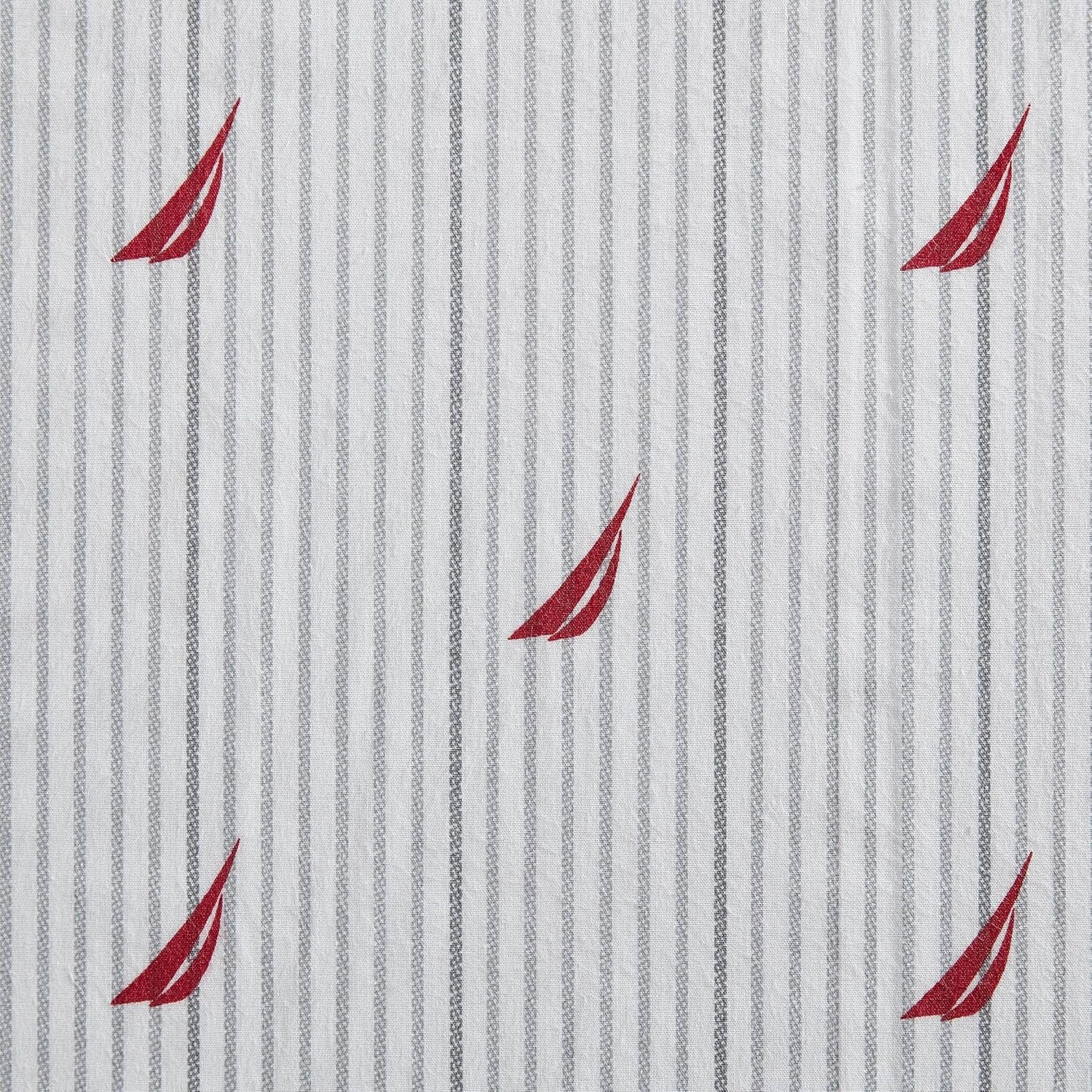 image:imageNautica Twin XL Size Sheets Set Crisp amp Tailored Floral Bedding with a Smooth Cotton Percale Bed Sheets with Matching Pillowcase amp Fitted Sheet Breezy Bloom BlueAudley Stripe Red