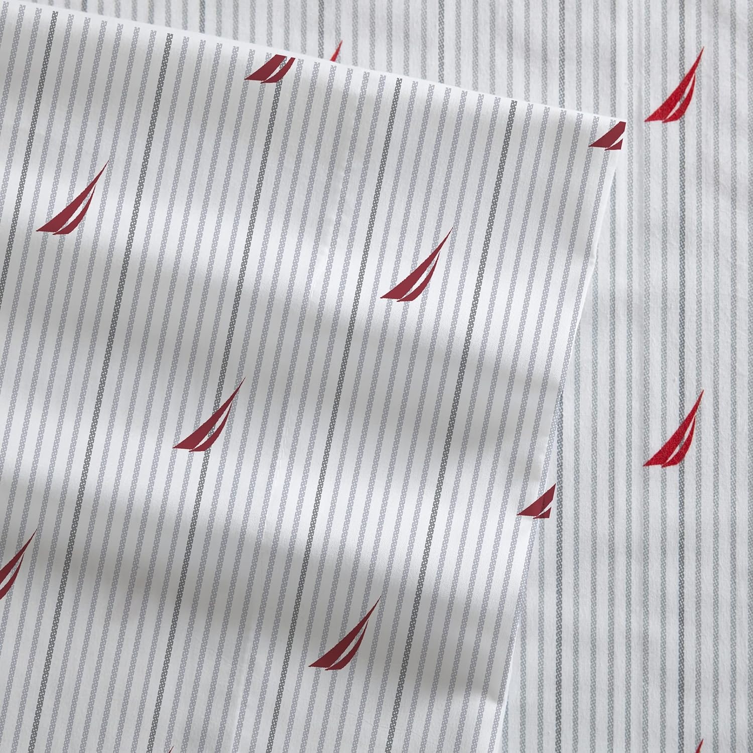 image:imageNautica Twin XL Size Sheets Set Crisp amp Tailored Floral Bedding with a Smooth Cotton Percale Bed Sheets with Matching Pillowcase amp Fitted Sheet Breezy Bloom BlueAudley Stripe Red