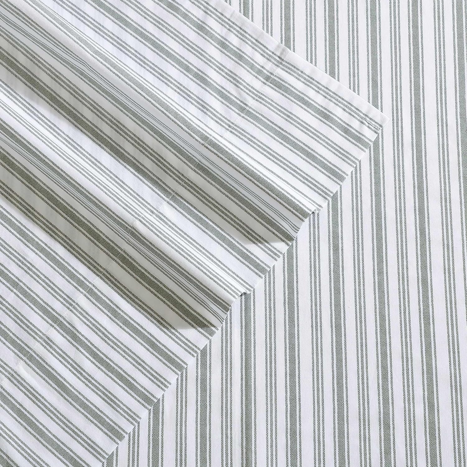 image:imageNautica Twin XL Size Sheets Set Crisp amp Tailored Floral Bedding with a Smooth Cotton Percale Bed Sheets with Matching Pillowcase amp Fitted Sheet Breezy Bloom BlueColeridge Stripe Green