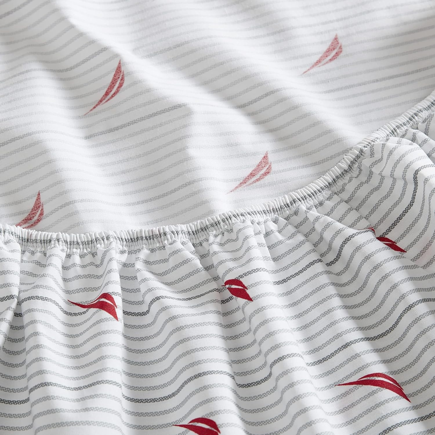 image:imageNautica Twin XL Size Sheets Set Crisp amp Tailored Floral Bedding with a Smooth Cotton Percale Bed Sheets with Matching Pillowcase amp Fitted Sheet Breezy Bloom BlueAudley Stripe Red