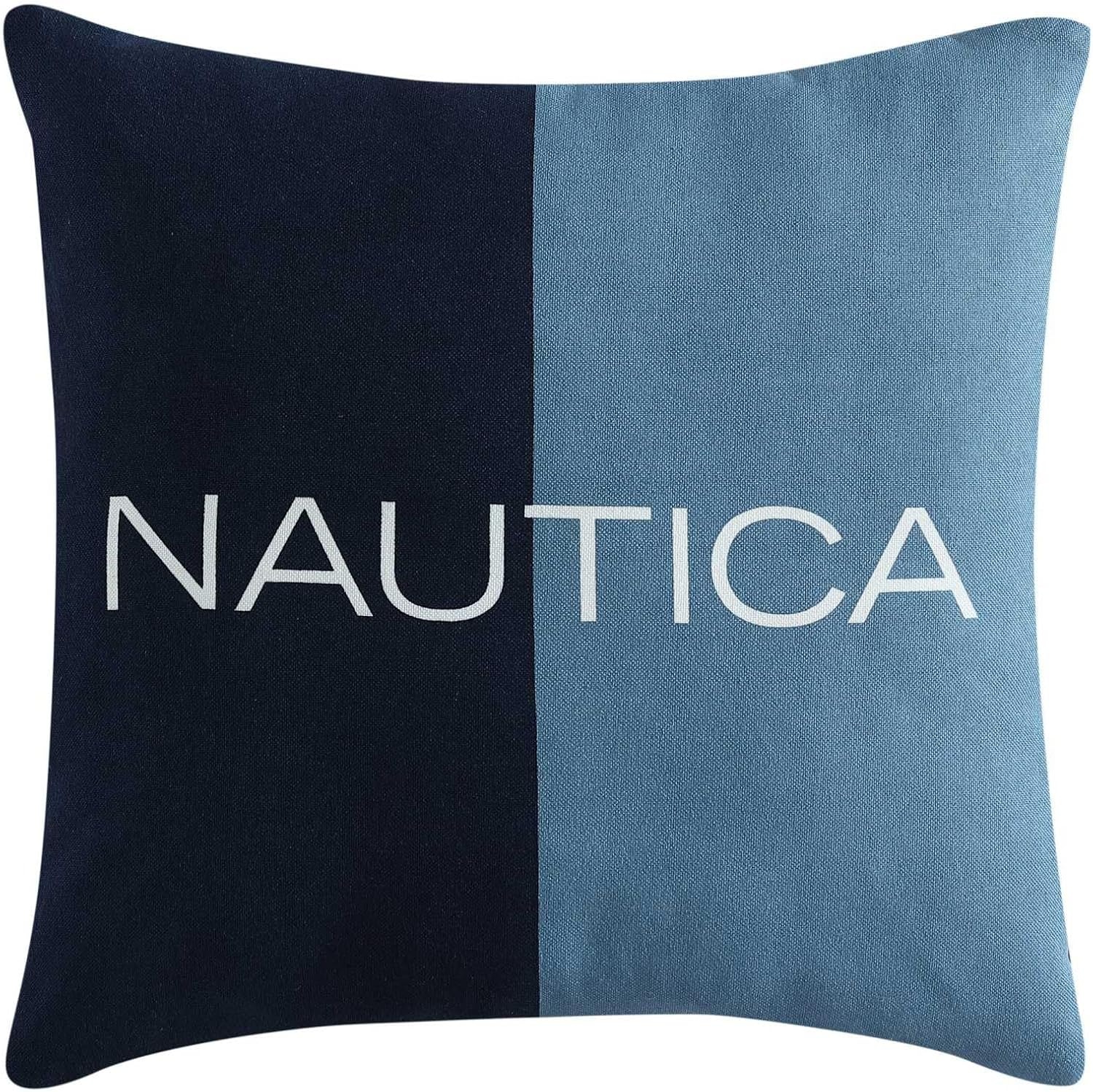 image:imageNautica TwinTwin XL Comforter Set Cotton Bedding with Matching Sham Patchwork Print Bed Set Medium Weight for Year Round Use Dorm Essentials Mason BlueElliot Blue