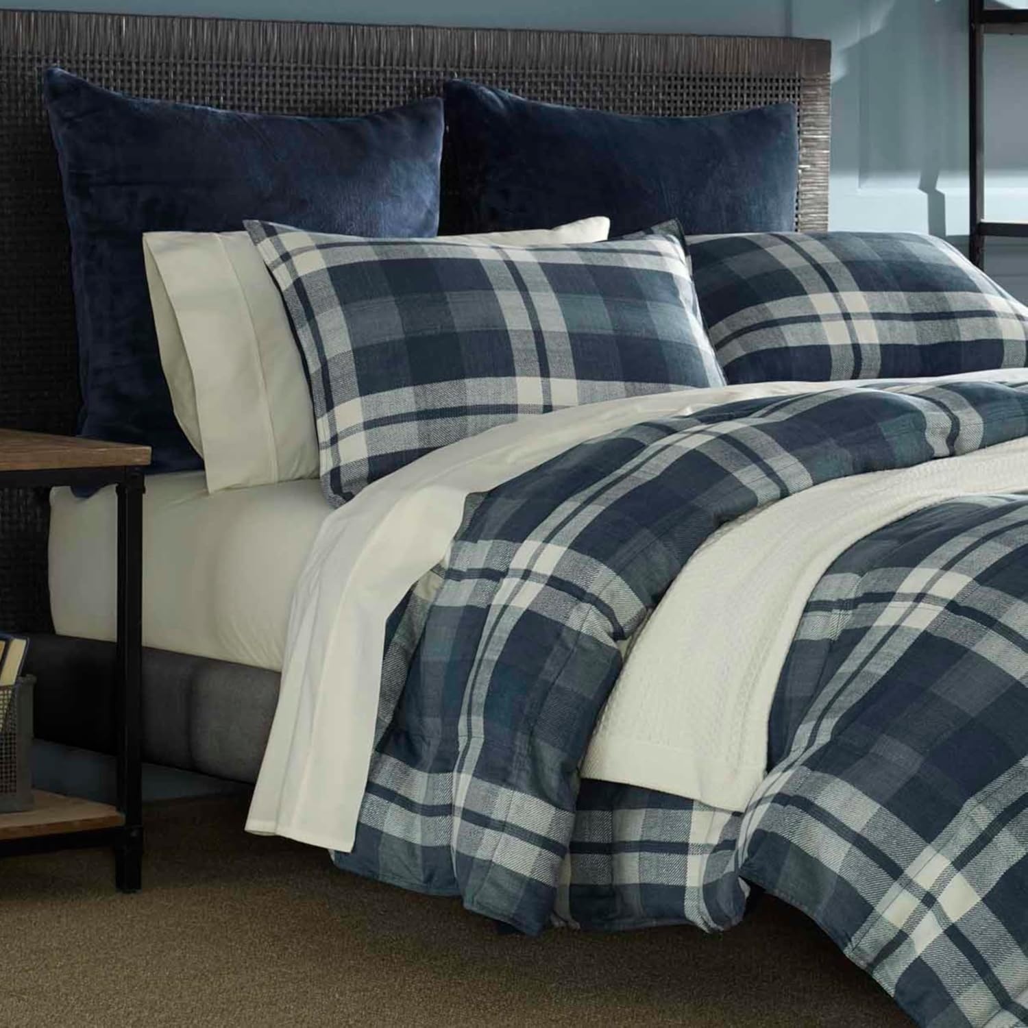 image:imageNautica TwinTwin XL Comforter Set Reversible Bedding with Matching Sham Microsuede with Sherpa Reverse Dorm Essentials OekTex Certified Crossview NavyNavy