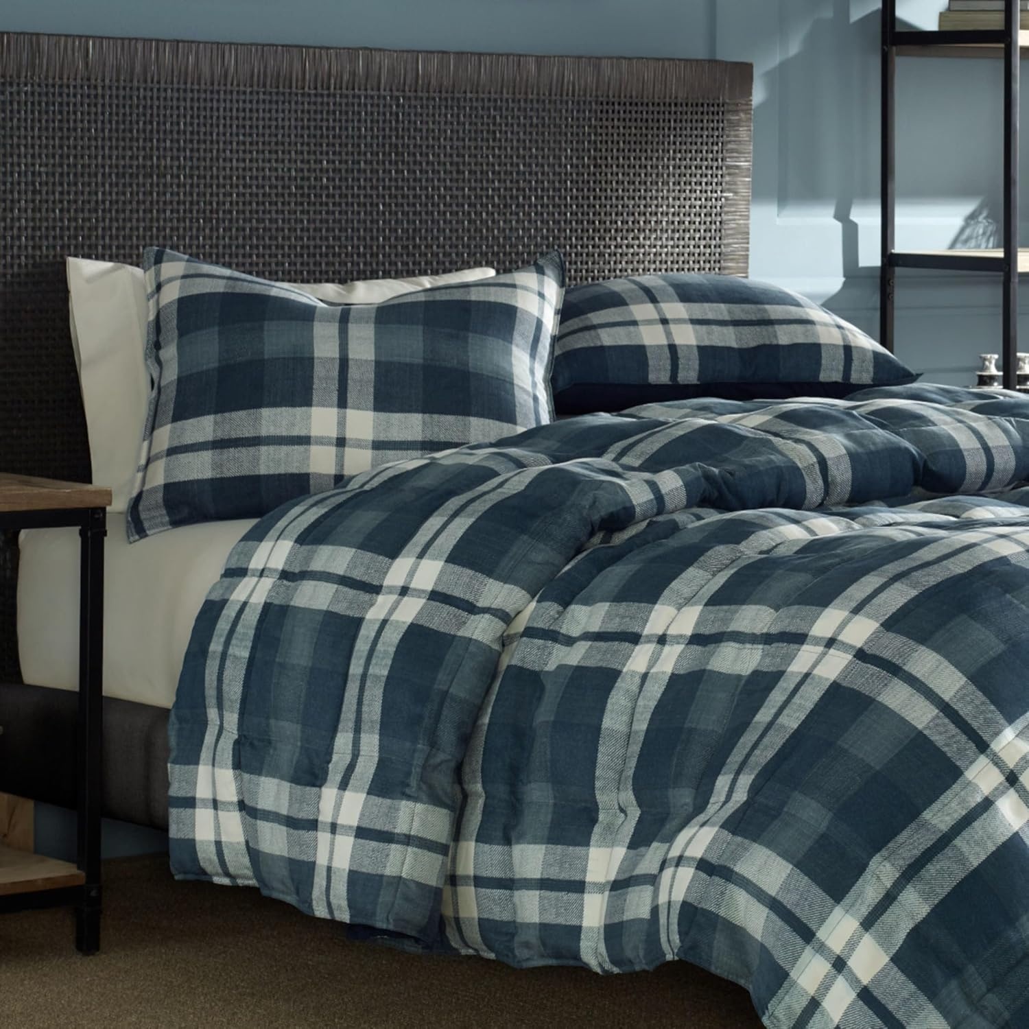 image:imageNautica TwinTwin XL Comforter Set Reversible Bedding with Matching Sham Microsuede with Sherpa Reverse Dorm Essentials OekTex Certified Crossview NavyNavy