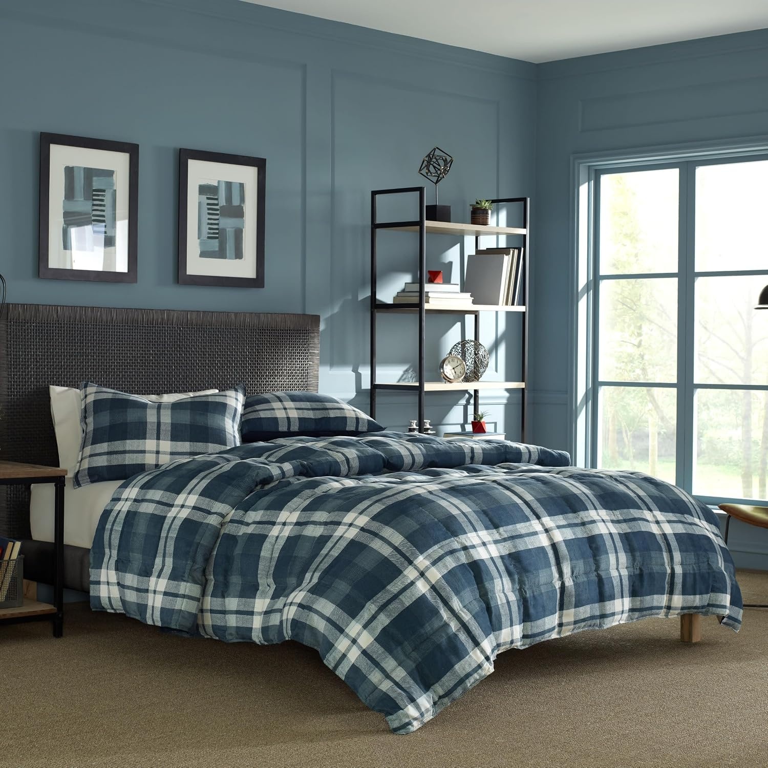 image:imageNautica TwinTwin XL Comforter Set Reversible Bedding with Matching Sham Microsuede with Sherpa Reverse Dorm Essentials OekTex Certified Crossview NavyNavy
