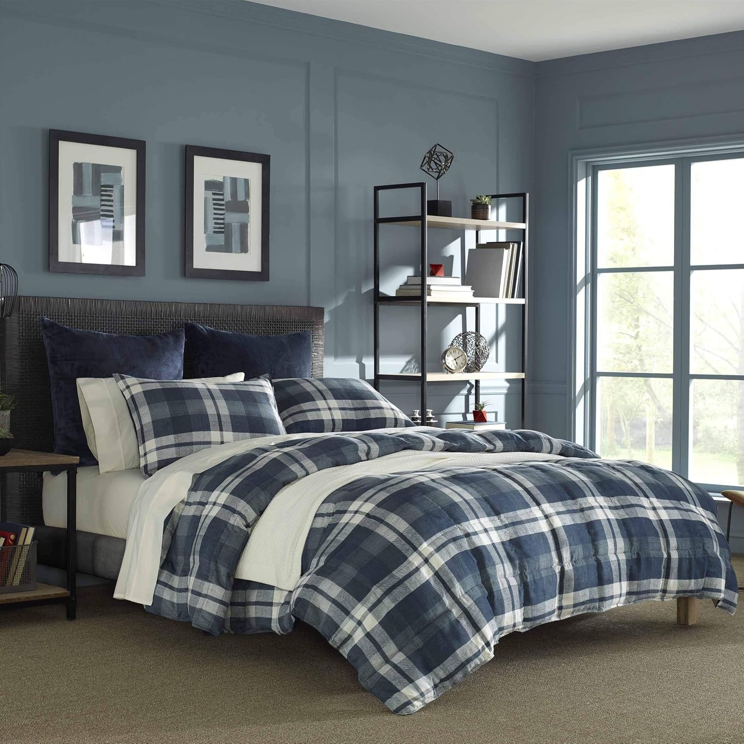 image:imageNautica TwinTwin XL Comforter Set Reversible Bedding with Matching Sham Microsuede with Sherpa Reverse Dorm Essentials OekTex Certified Crossview NavyNavy