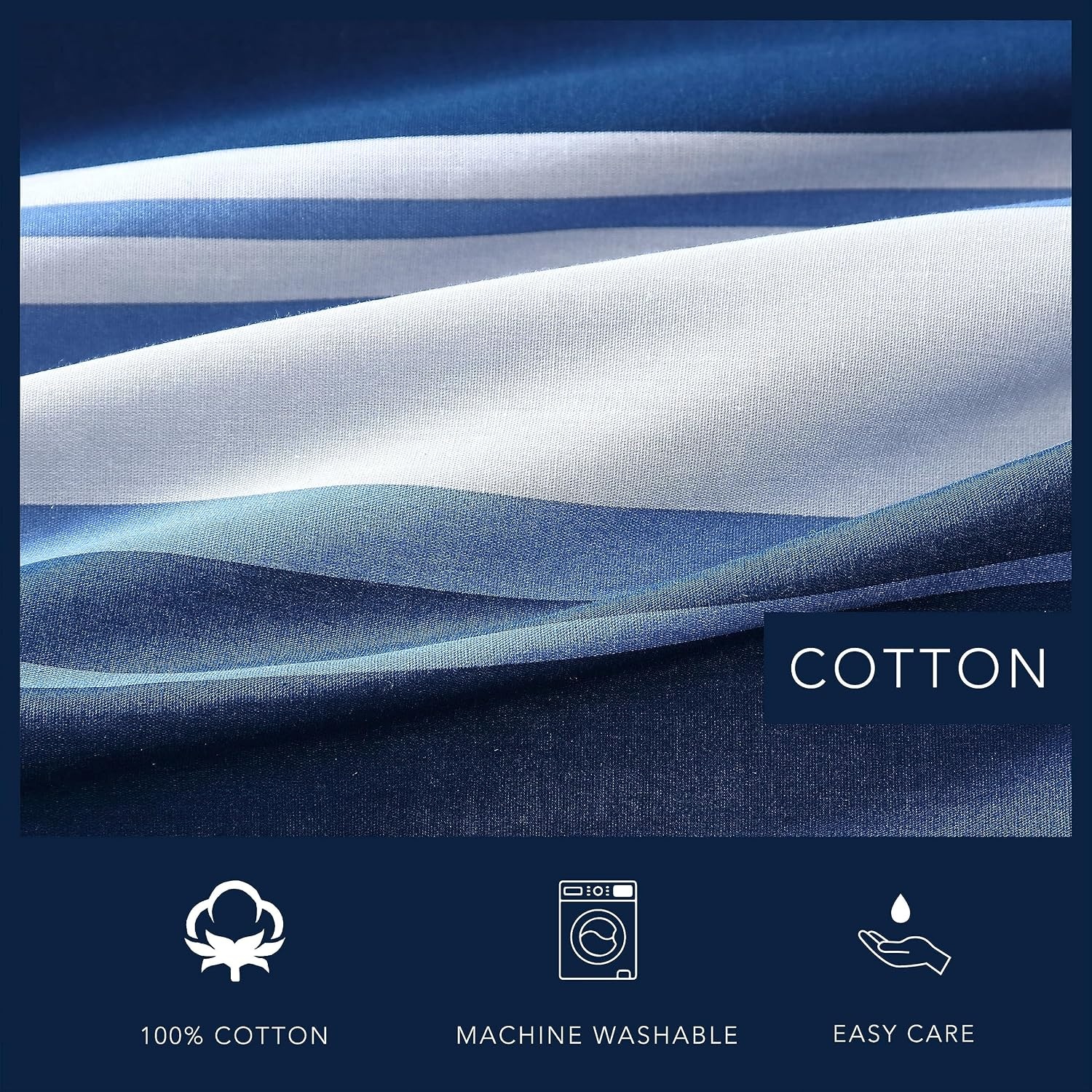 image:imageNautica TwinTwin XL Comforter Set Reversible Cotton Bedding with Matching Sham Medium Weight for Year Round Use Dorm Essentials OekoTex Certified Lakeview BlueQueen