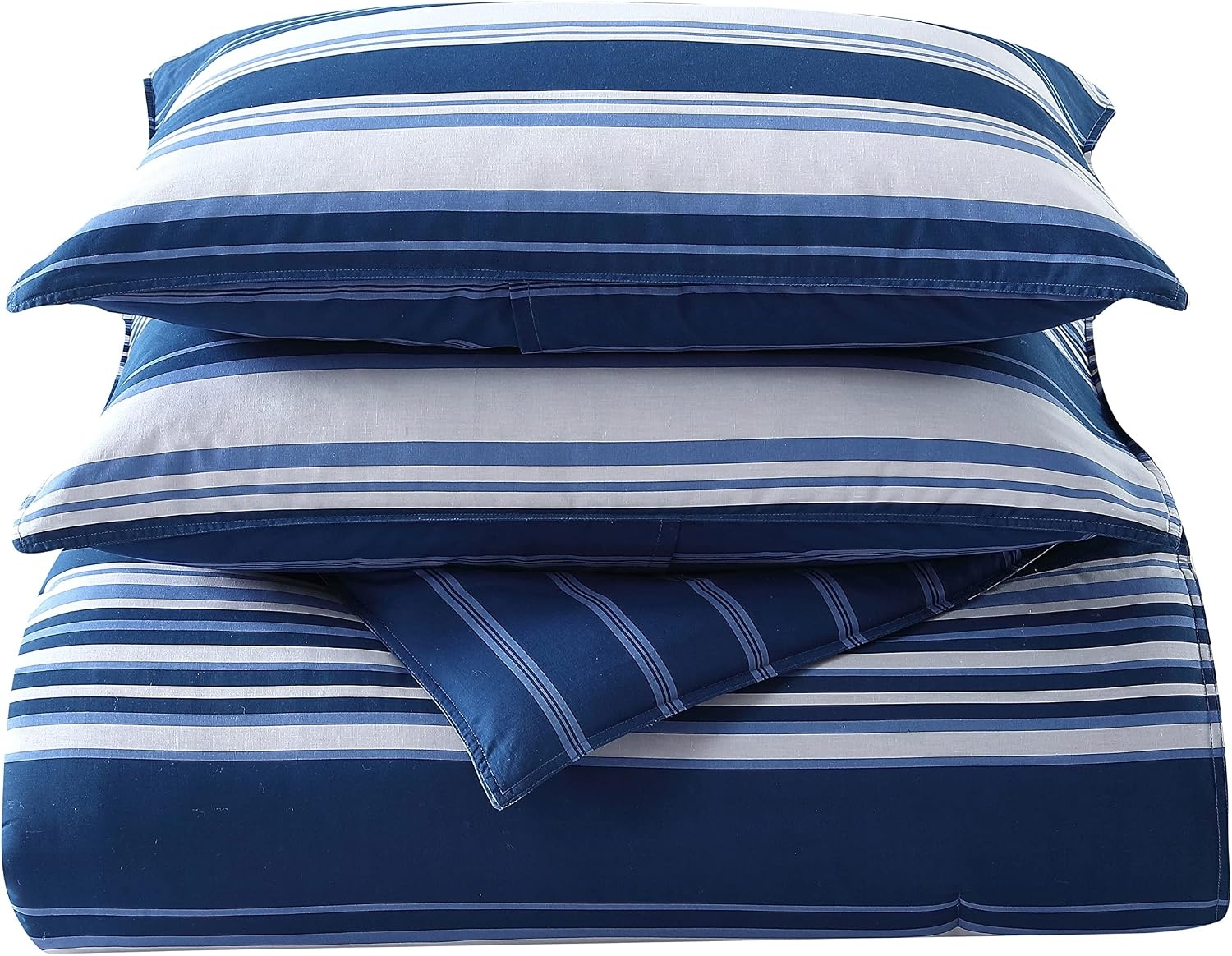 image:imageNautica TwinTwin XL Comforter Set Reversible Cotton Bedding with Matching Sham Medium Weight for Year Round Use Dorm Essentials OekoTex Certified Lakeview BlueQueen
