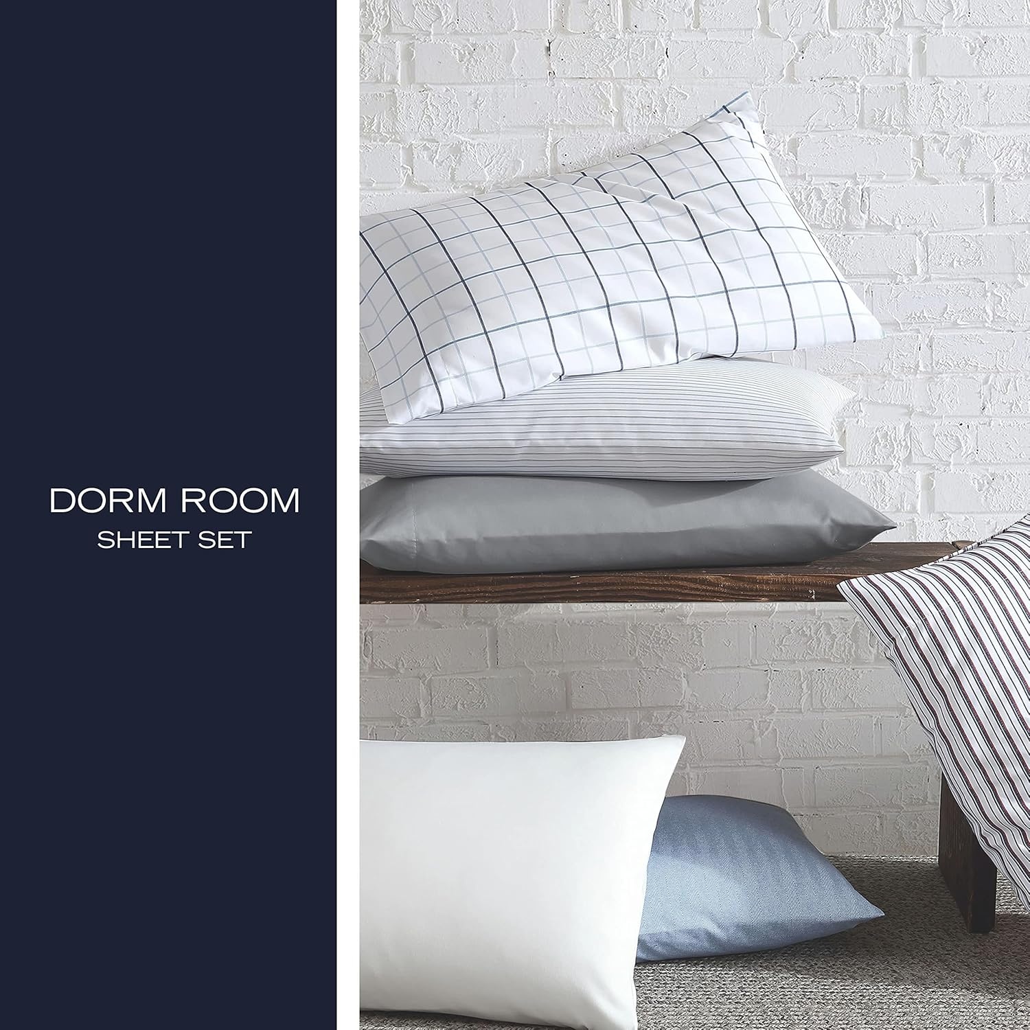 image:imageNautica TwinTwin XL Sheet Set Soft Bedding with Fitted Sheet amp Pillowcase Lightweight Bed Set College Dorm Room Essentials Herringbone BlueClarkson Blue
